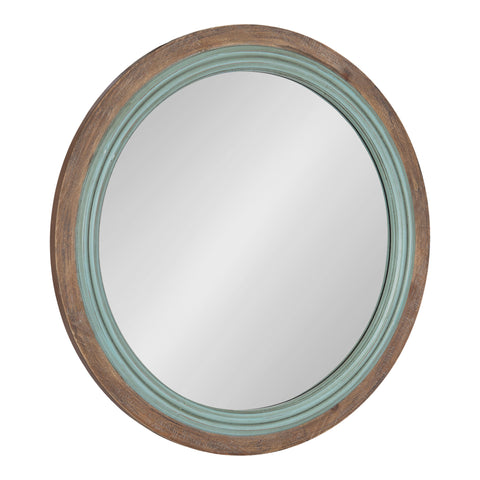 Palmer Wood Round Wall Mirror
