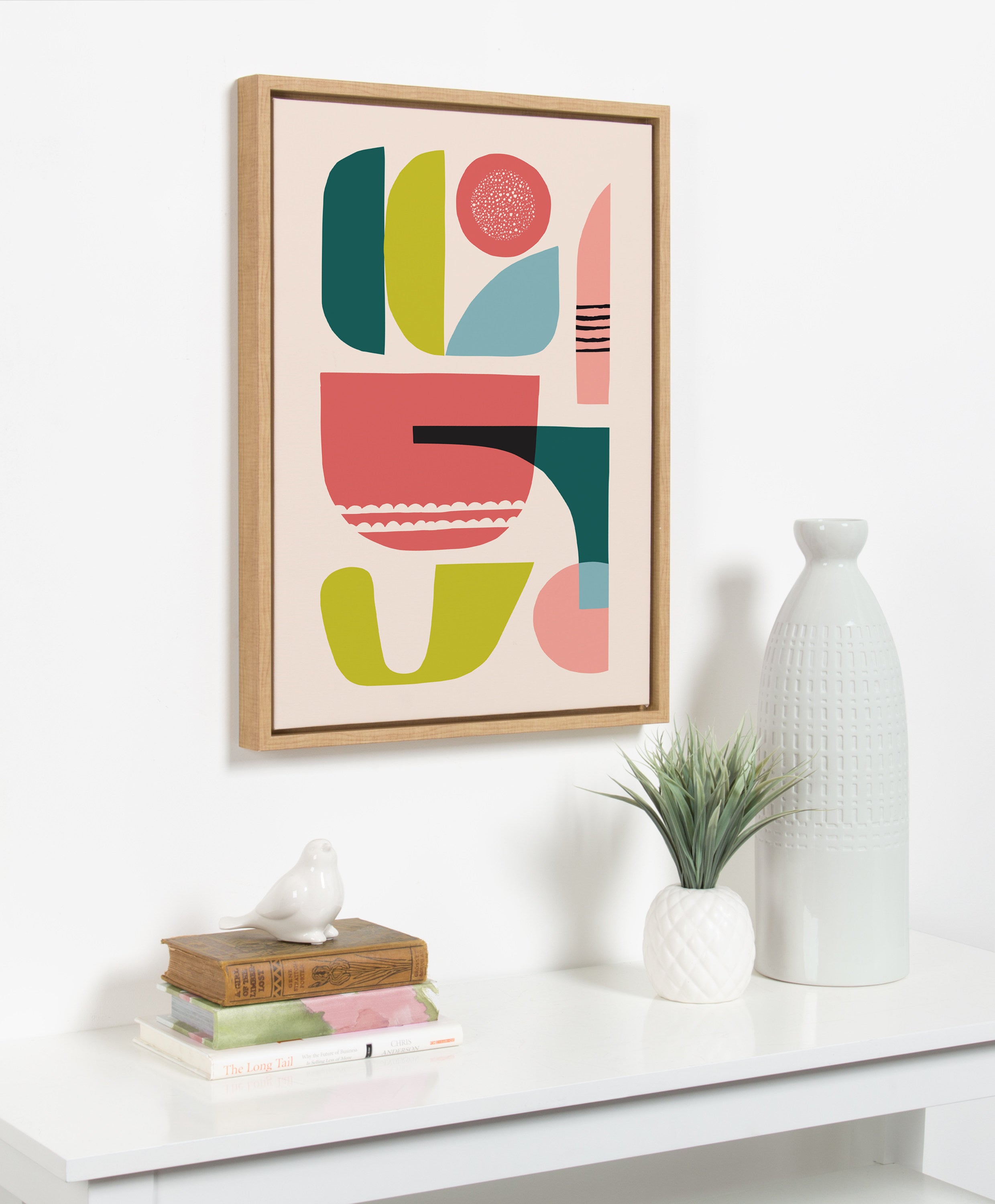 Sylvie Mid Century 5 Framed Canvas by Rachel Lee of My Dream Wall