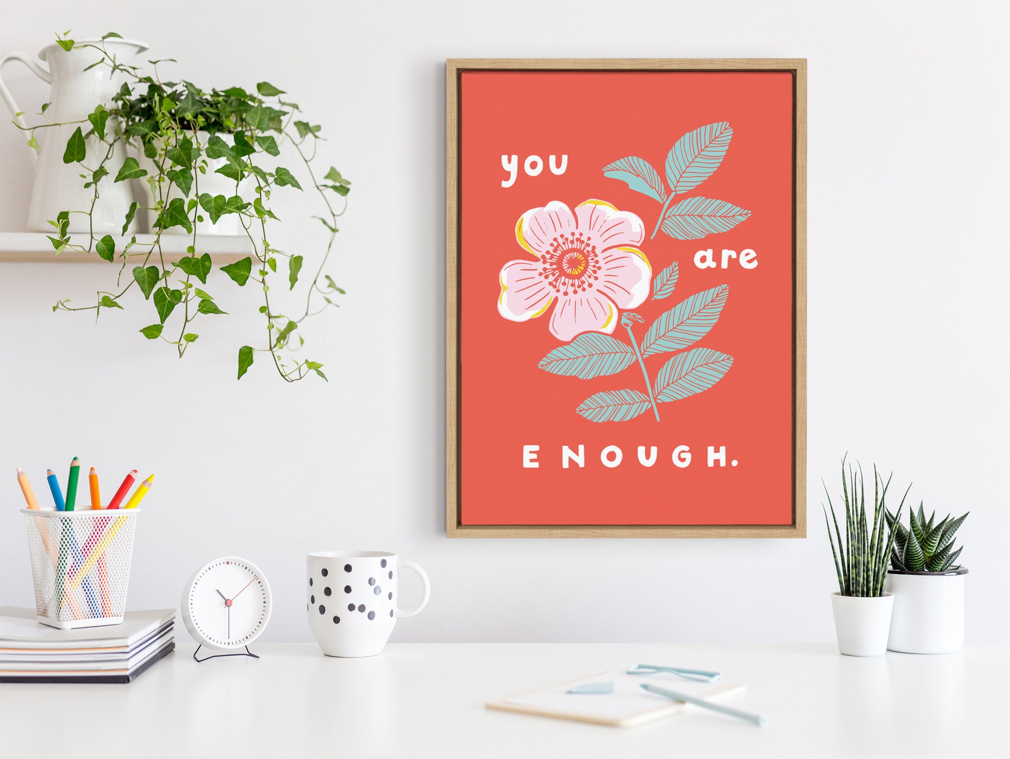 Sylvie You Are Enough Framed Canvas by Maria Filar