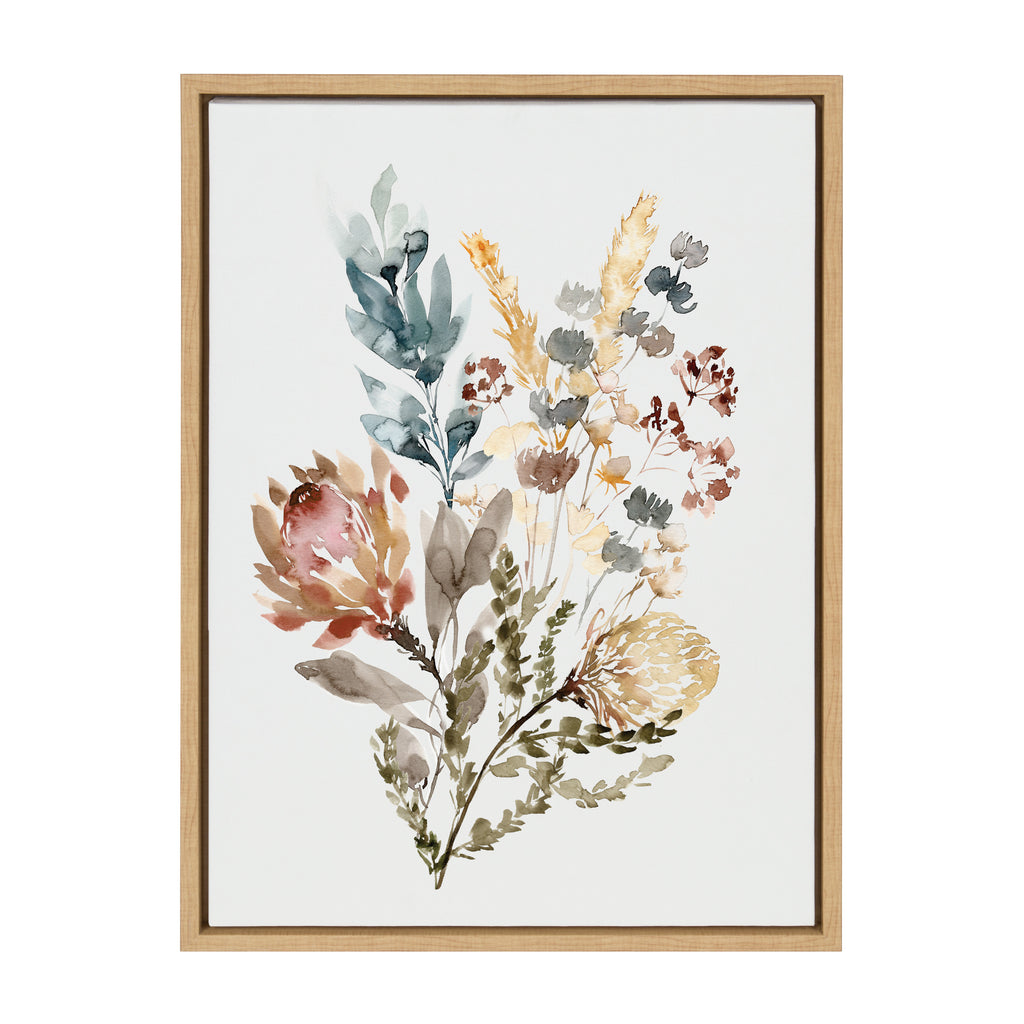 Kate and Laurel Sylvie Wildflower Bunch Framed Canvas Wall Art by Sara  Berrenson, 18 x 24, Gold, Floral Accent for Wall – kateandlaurel