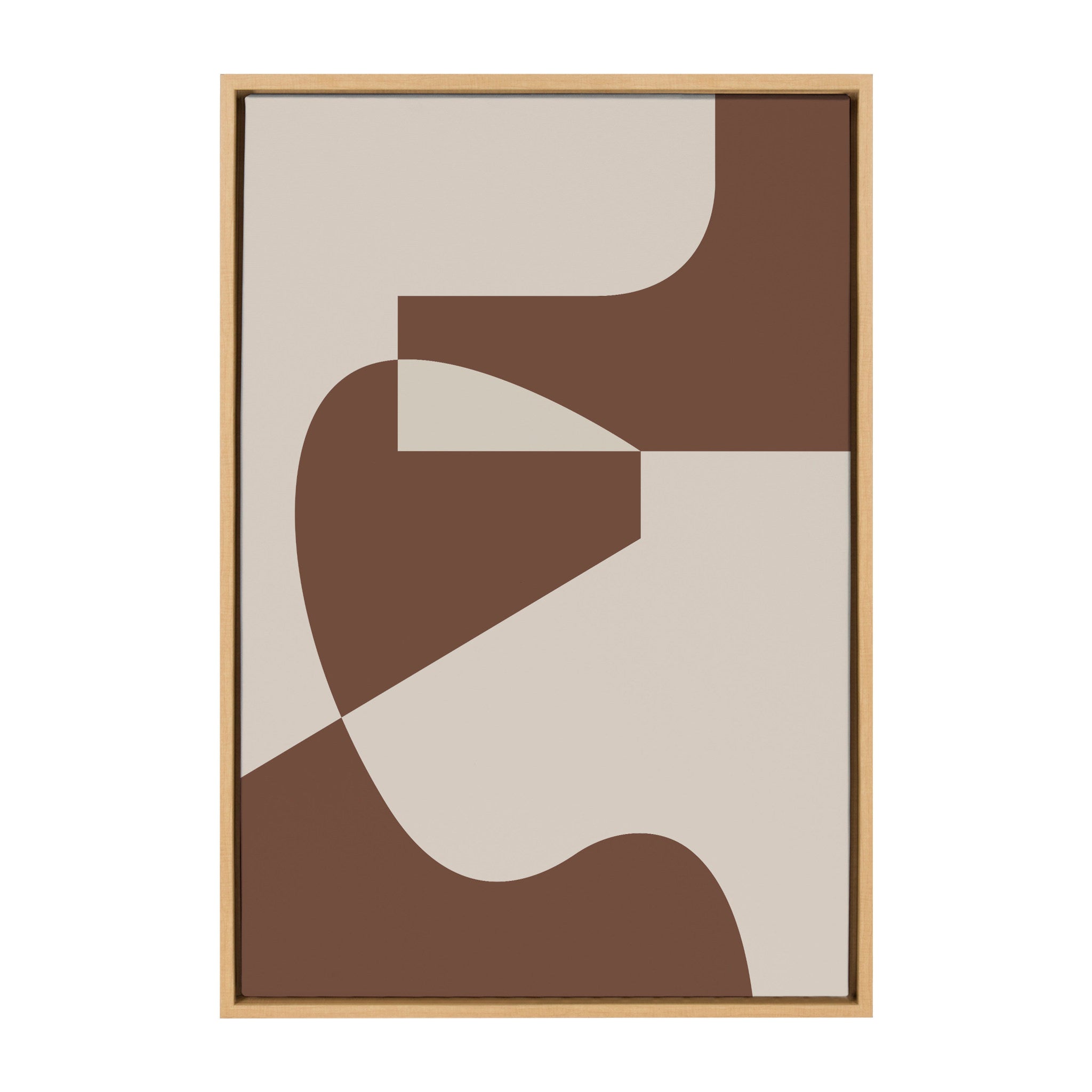 Sylvie Eye Catching Sleek Abstract 4 Brown and Beige Framed Canvas by The Creative Bunch Studio