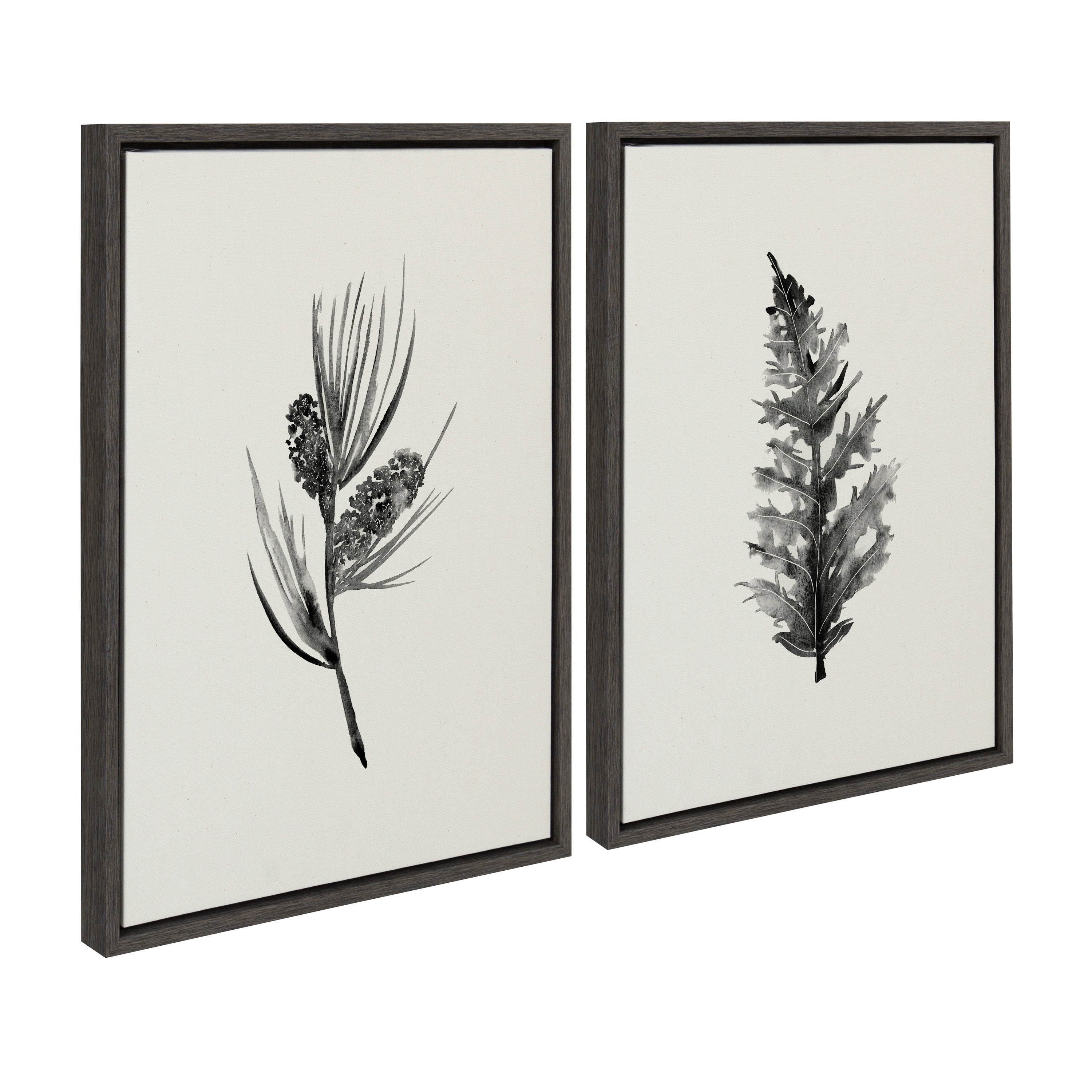 Sylvie Vintage Botanical 3 and 4 Framed Canvas Set by Teju Reval of SnazzyHues