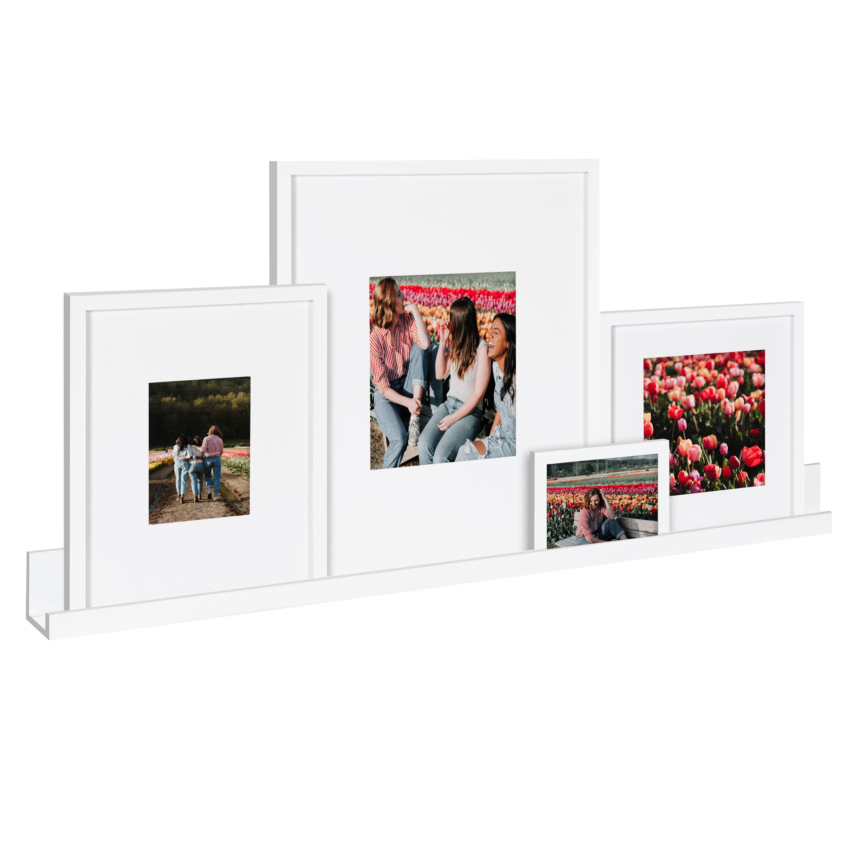 8x8 Square Picture Frames Set of 4 Rustic Wood Grain Photo Frame for  Gallery