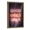 Blake Good Vibes Only Neon Sign Framed Printed Glass by The Creative Bunch Studio