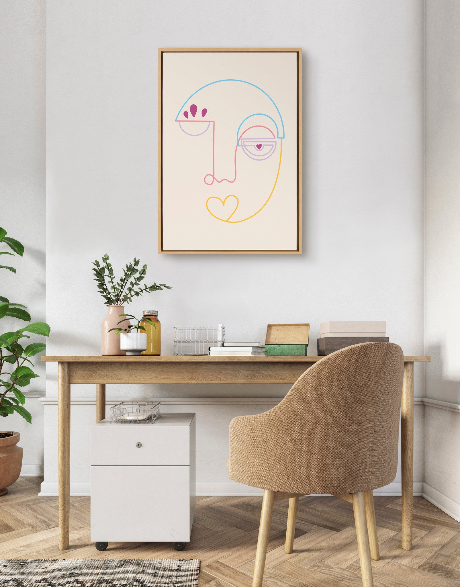 Sylvie Jahi Framed Canvas by Shatha Al Dafai