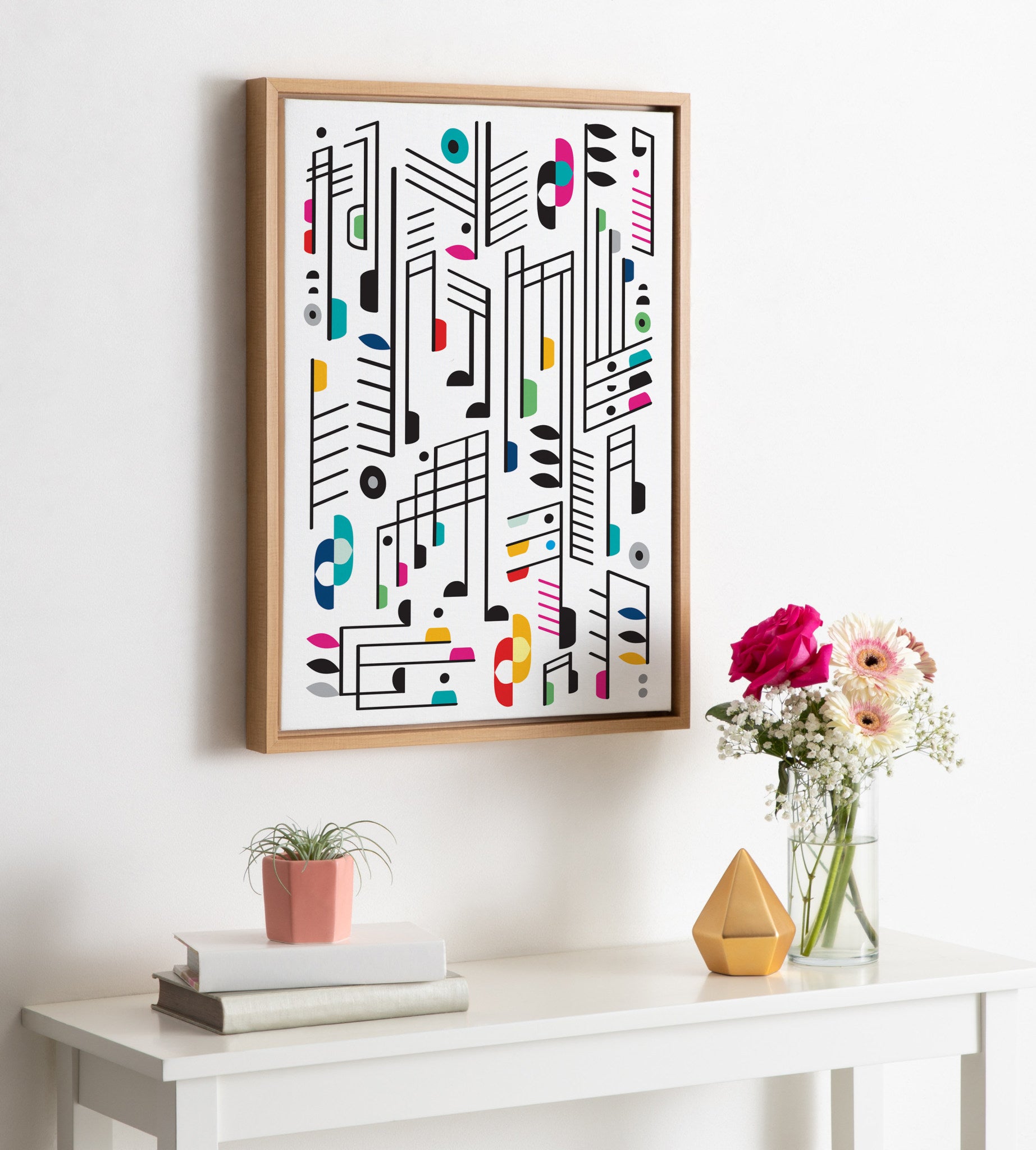 Sylvie Music Notes Framed Canvas By Rachel Lee of My Dream Wall