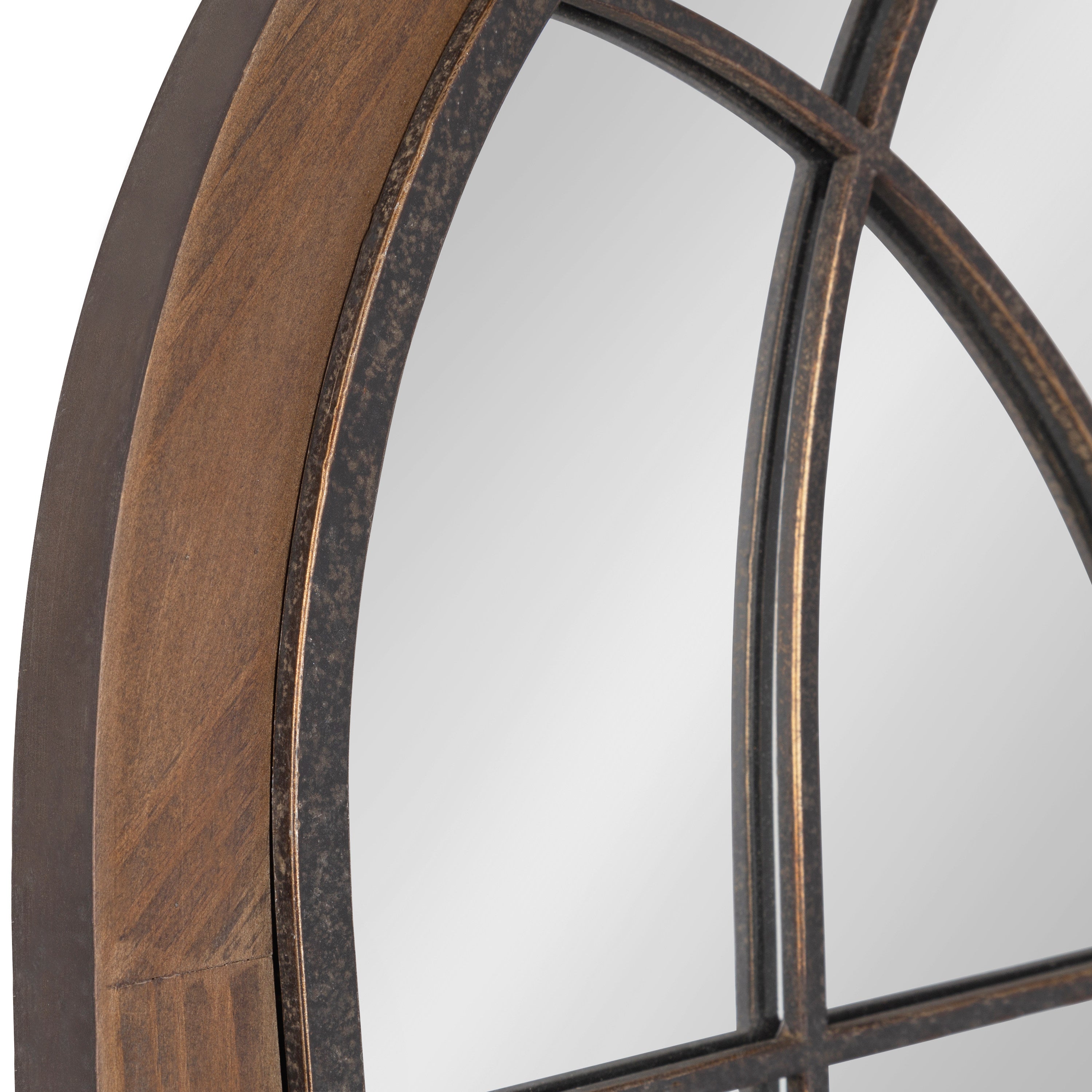 Nola Framed Windowpane Arch Mirror