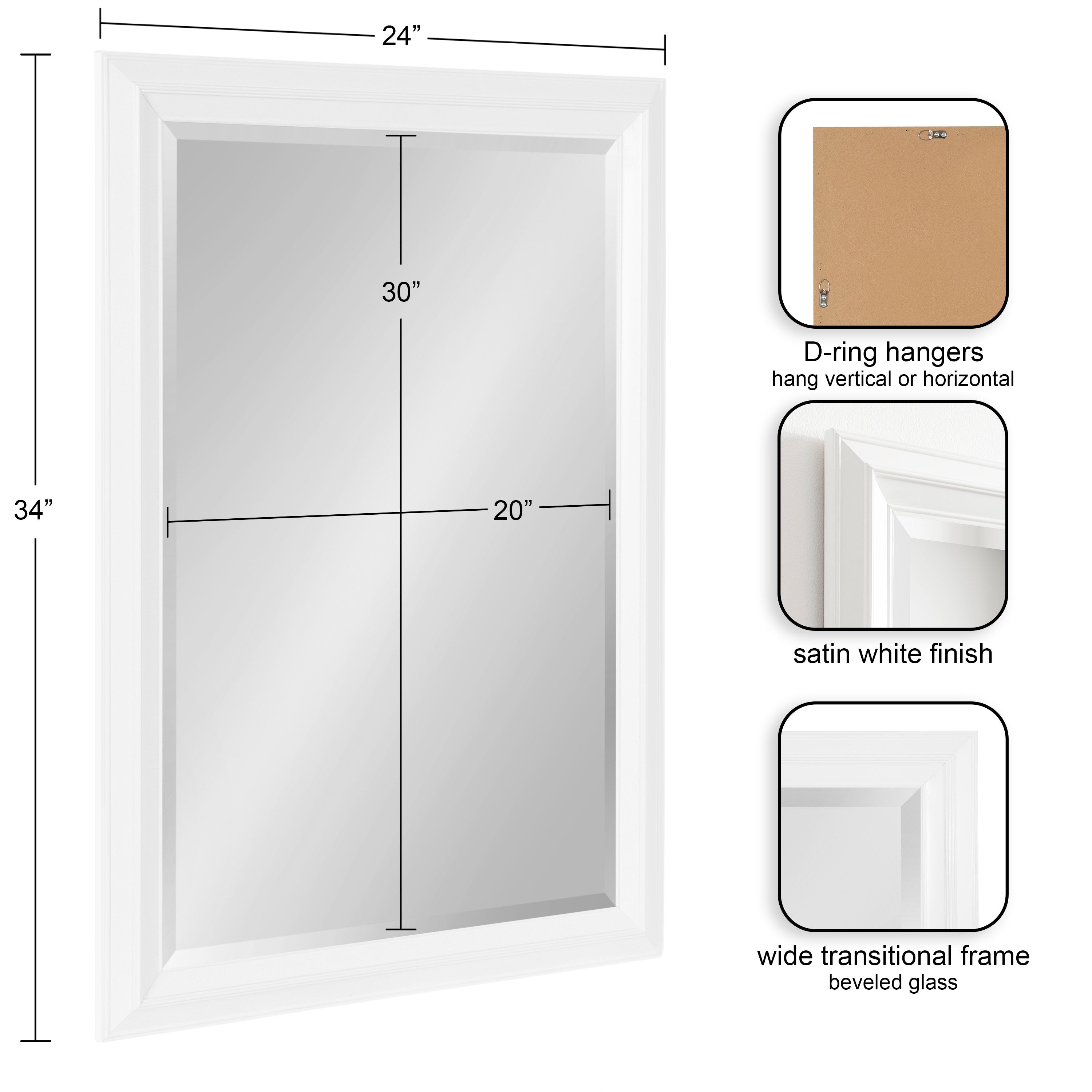 Whitley Framed Rectangle Wall Mirror
