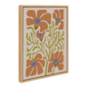 Sylvie Expressive Abstract House Plant Orange on Tan Framed Canvas by The Creative Bunch Studio