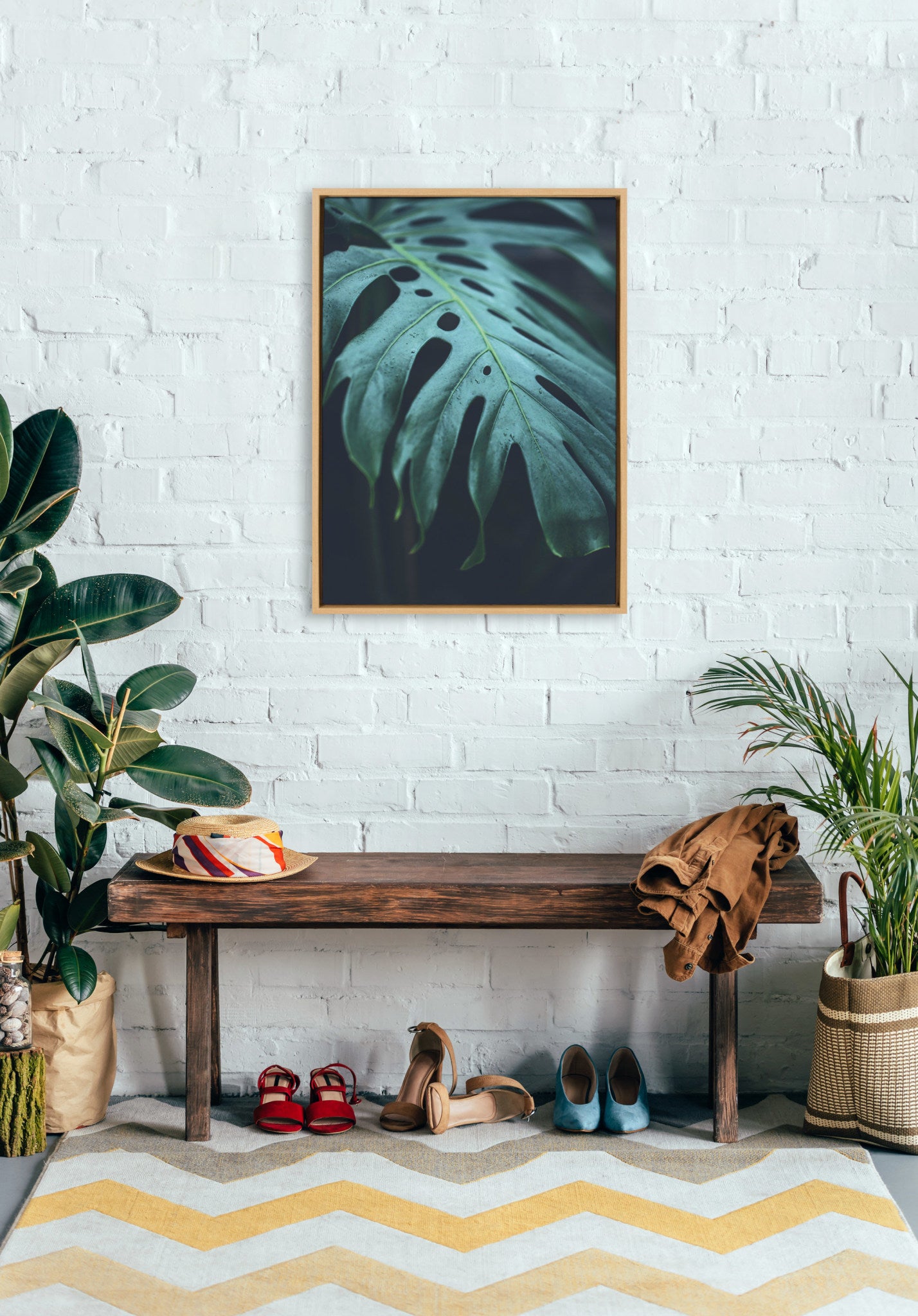 Sylvie Tropical Frond Framed Canvas by F2 Images