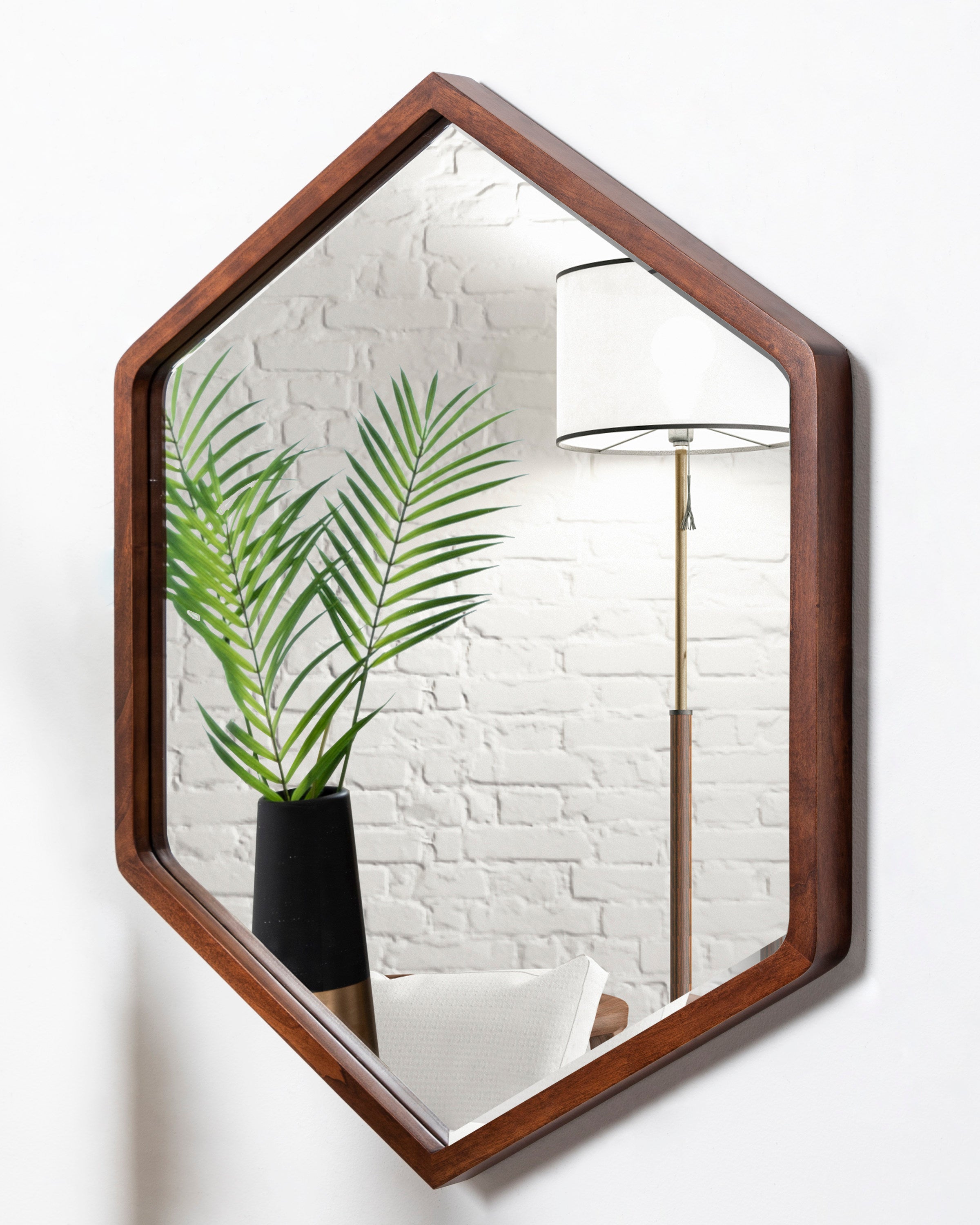McLean Hexagon Wood Framed Wall Mirror