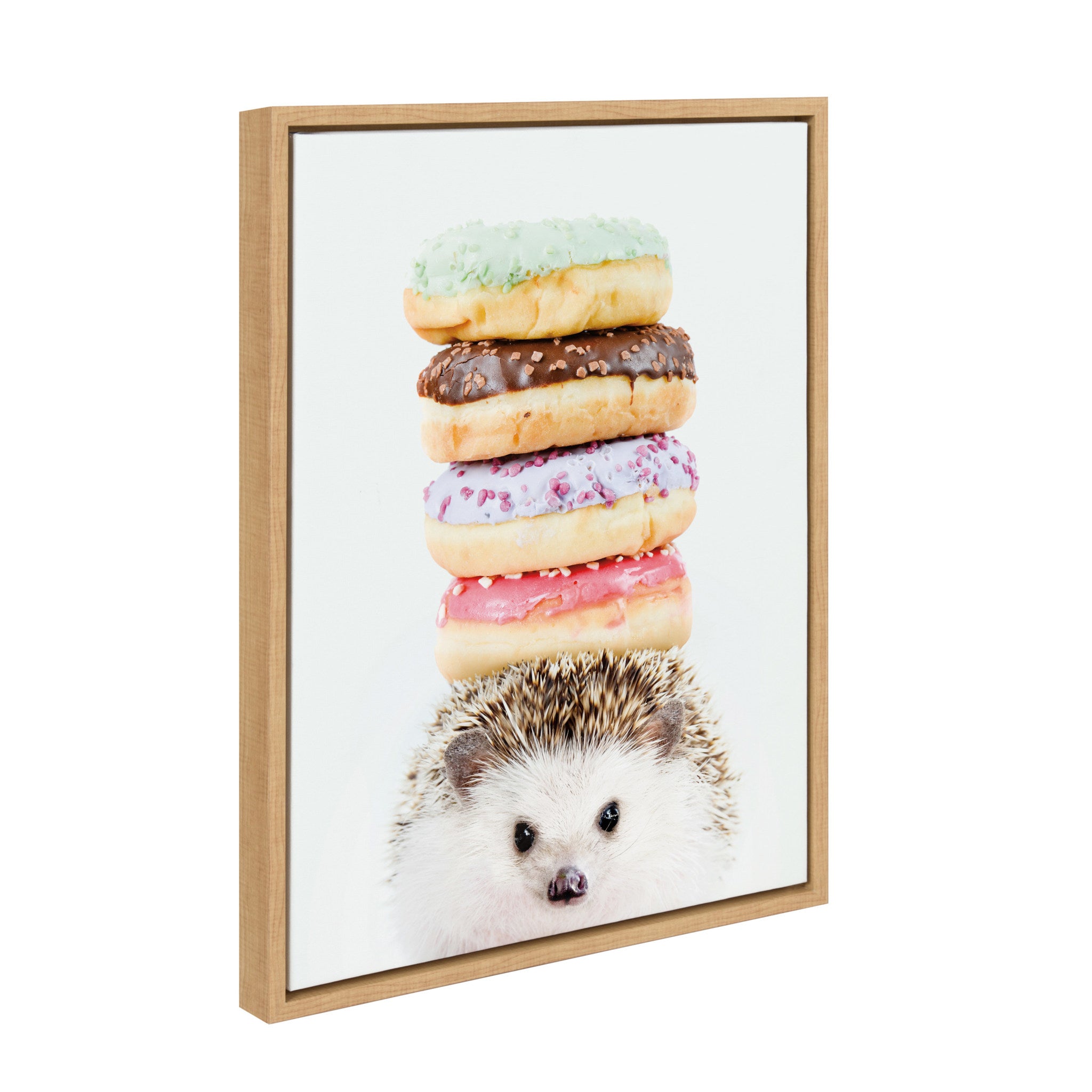 Sylvie Hedgehog Donuts Framed Canvas by Amy Peterson