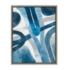 Sylvie Abstract Blue And Gray Watercolor Framed Canvas, Gray 18x24