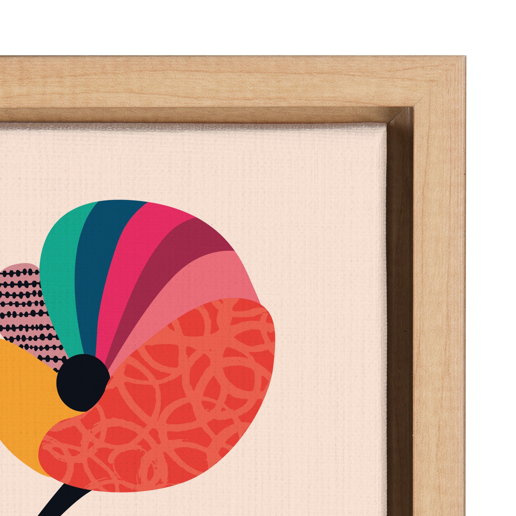 Sylvie Mid Century Modern Poppies Framed Canvas by Rachel Lee of My Dream Wall