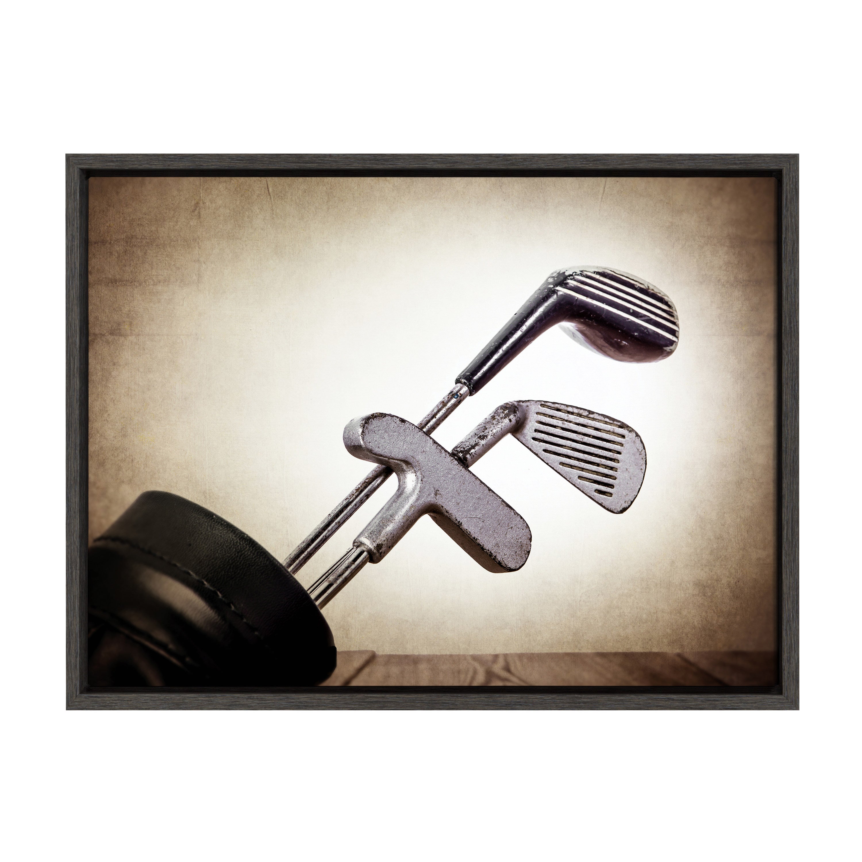 Sylvie Golf Clubs Framed Canvas by Shawn St. Peter