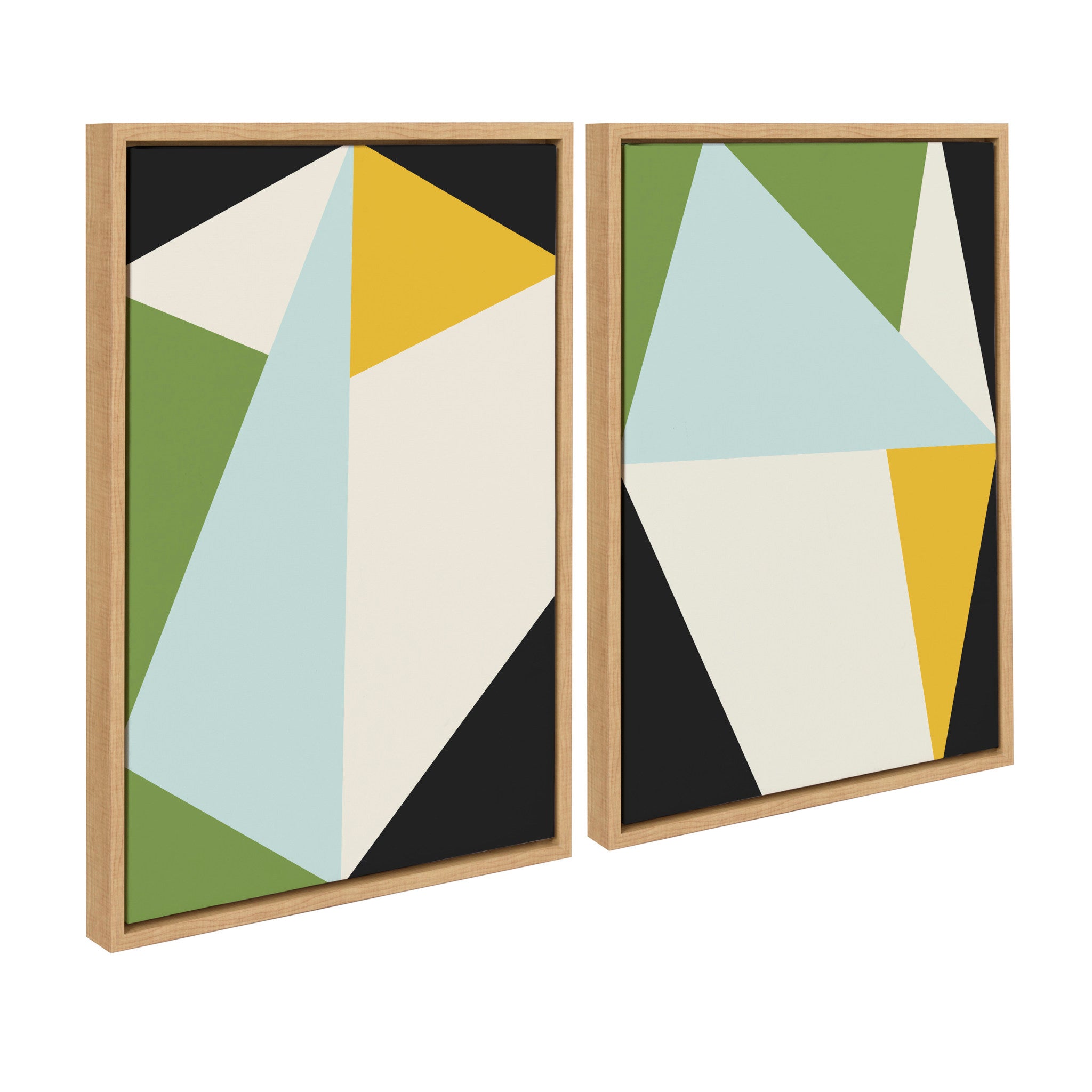 Sylvie Bold Graphic 1 and 2 Framed Canvas by The Creative Bunch Studio