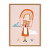 Sylvie Wild Workout Graphic Rainbow Tiger Blush Framed Canvas by Heather Dutton