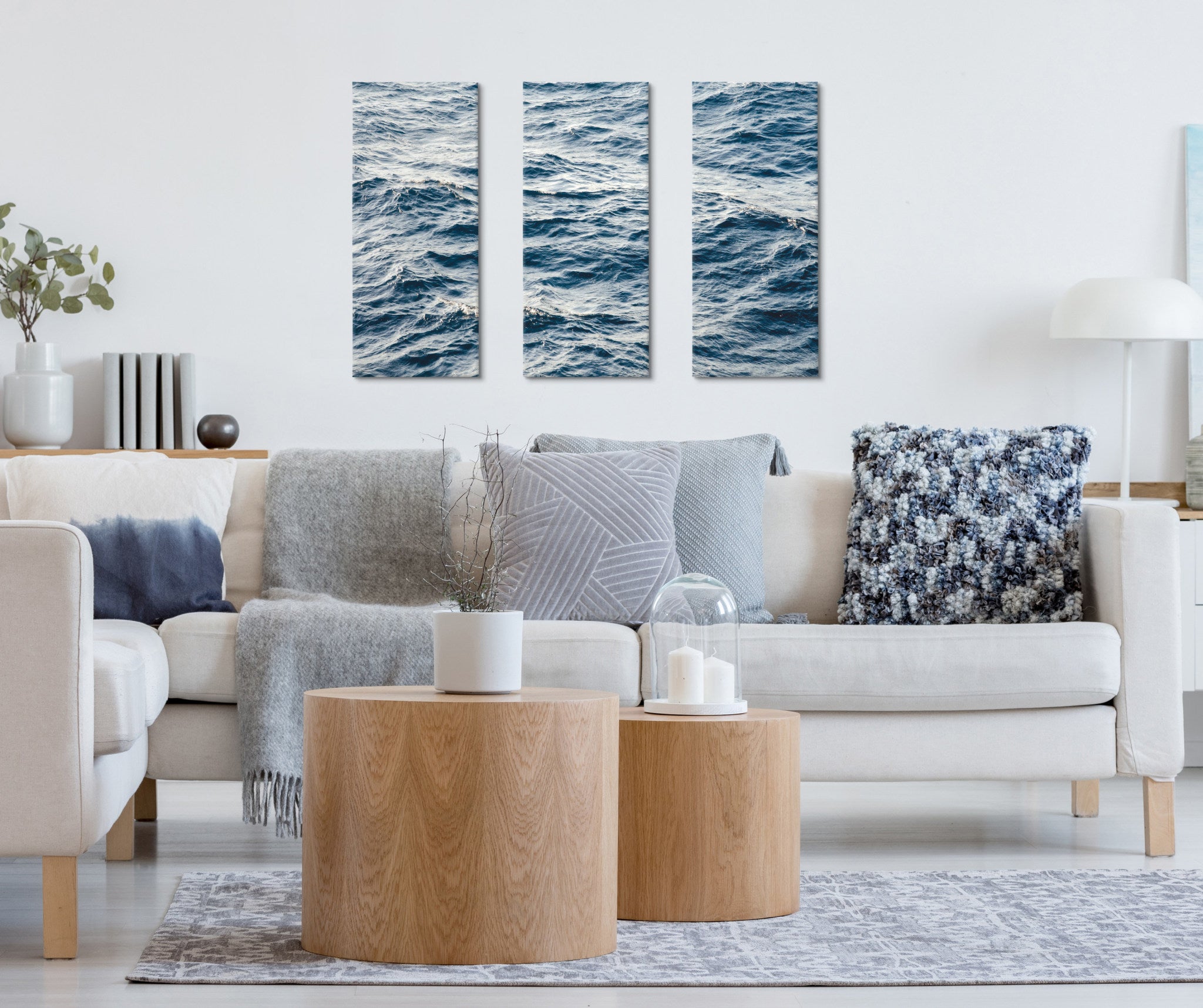 Coastal Ocean Waves Canvas Wall Art Set by The Creative Bunch Studio