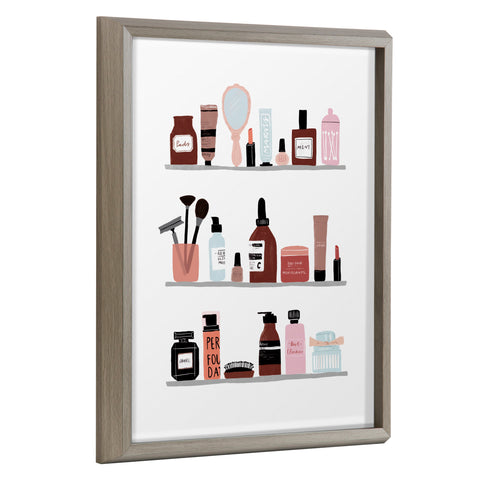 Blake Make Up Shelfie Framed Printed Glass by Maja Tomljanovic