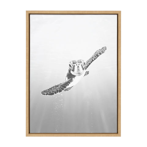 Sylvie Sea Turtle Framed Canvas by Simon Te of Tai Prints