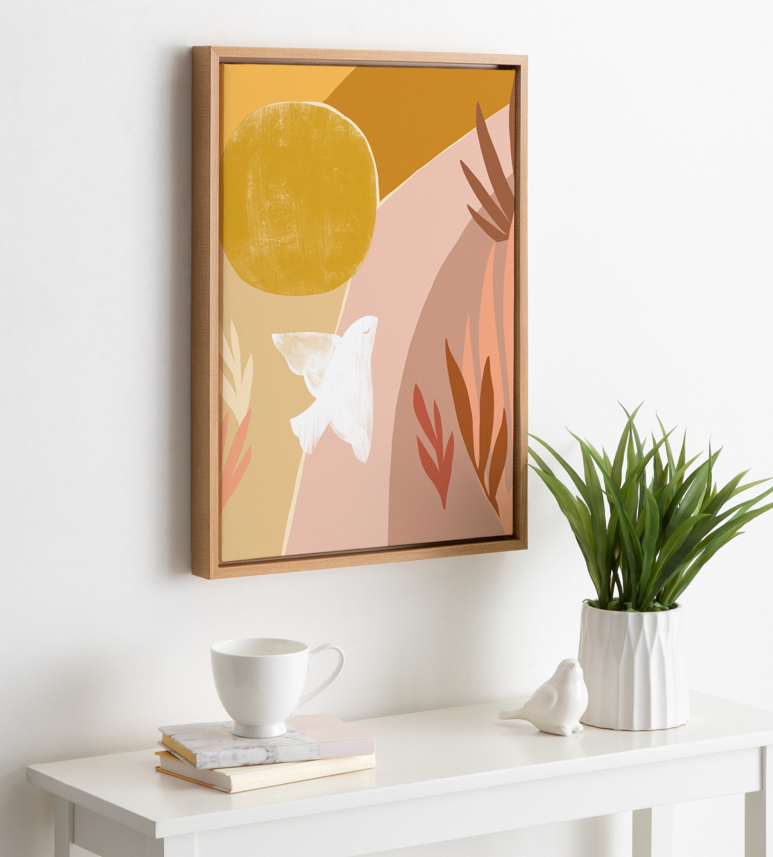 Sylvie Sunrise Dove Framed Canvas by Kate Aurelia Holloway