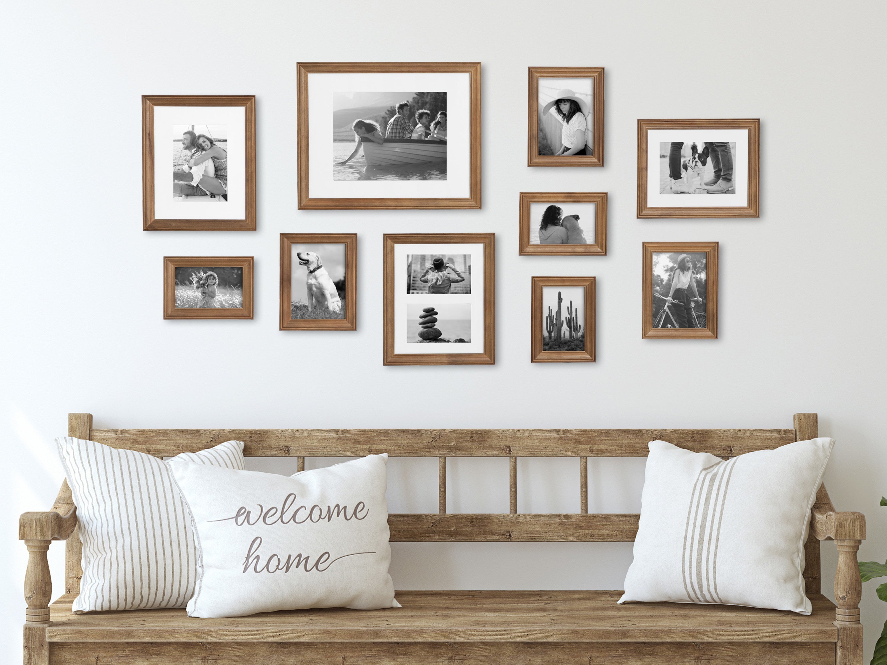 10 Piece Rayburn Gallery Picture Frame Set Three Posts Color: White Wash/Charcoal Gray/Rustic Gray