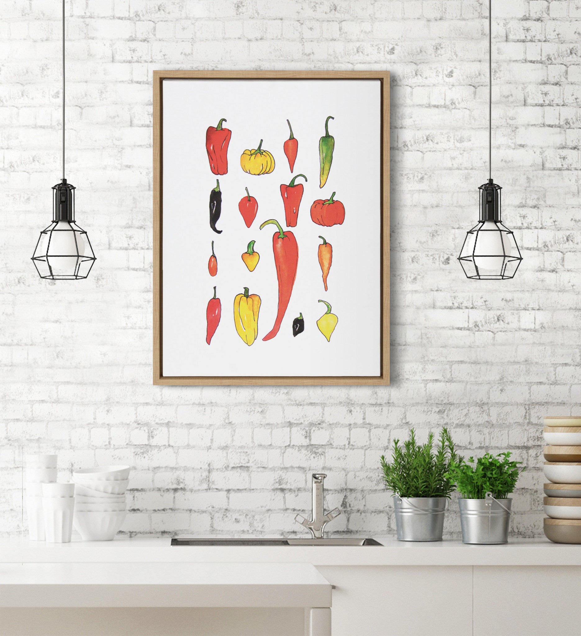 Sylvie Peppers Framed Canvas by Viola Kreczmer