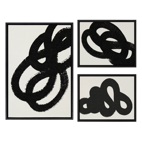 Sylvie Black Path, Follow the Path and This Way Framed Canvas by Rocket Jack