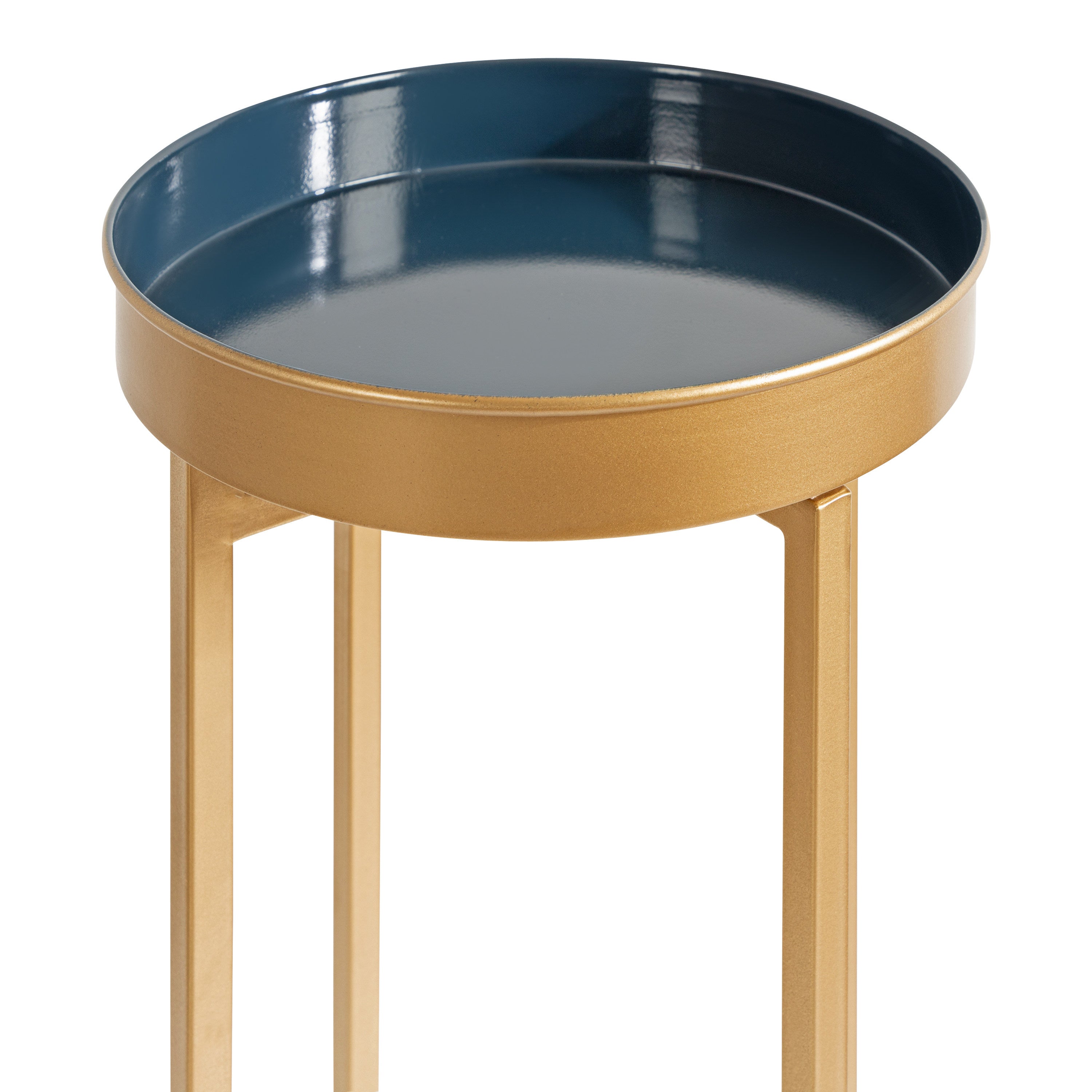 Celia Round Metal Foldable Tray Table Set