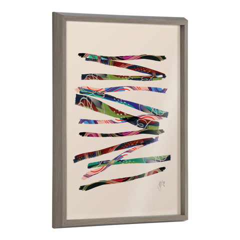 Blake Abstract Sticks 5 Framed Printed Glass by Jessi Raulet of Ettavee