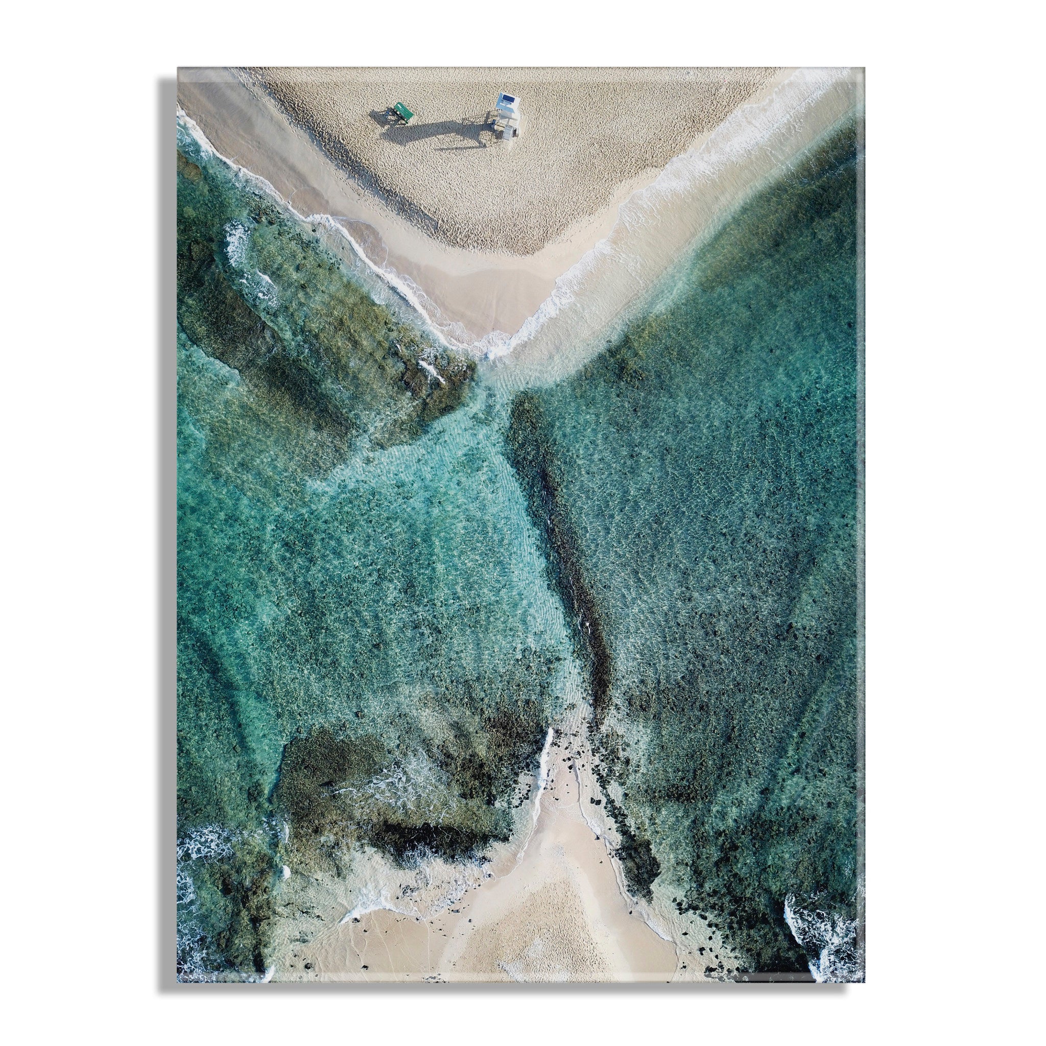 Poipu Beach Kauai Floating Acrylic Art by Rachel Bolgov