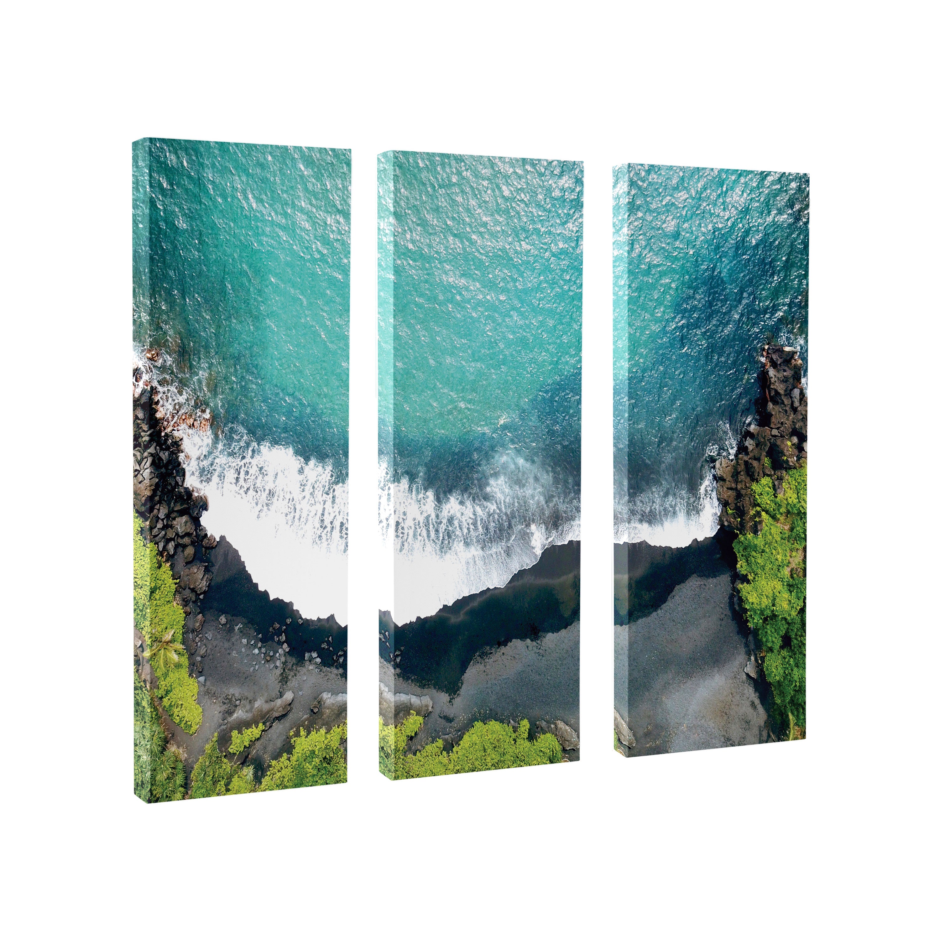 Maui Black Sands Beach Canvas by Rachel Bolgov