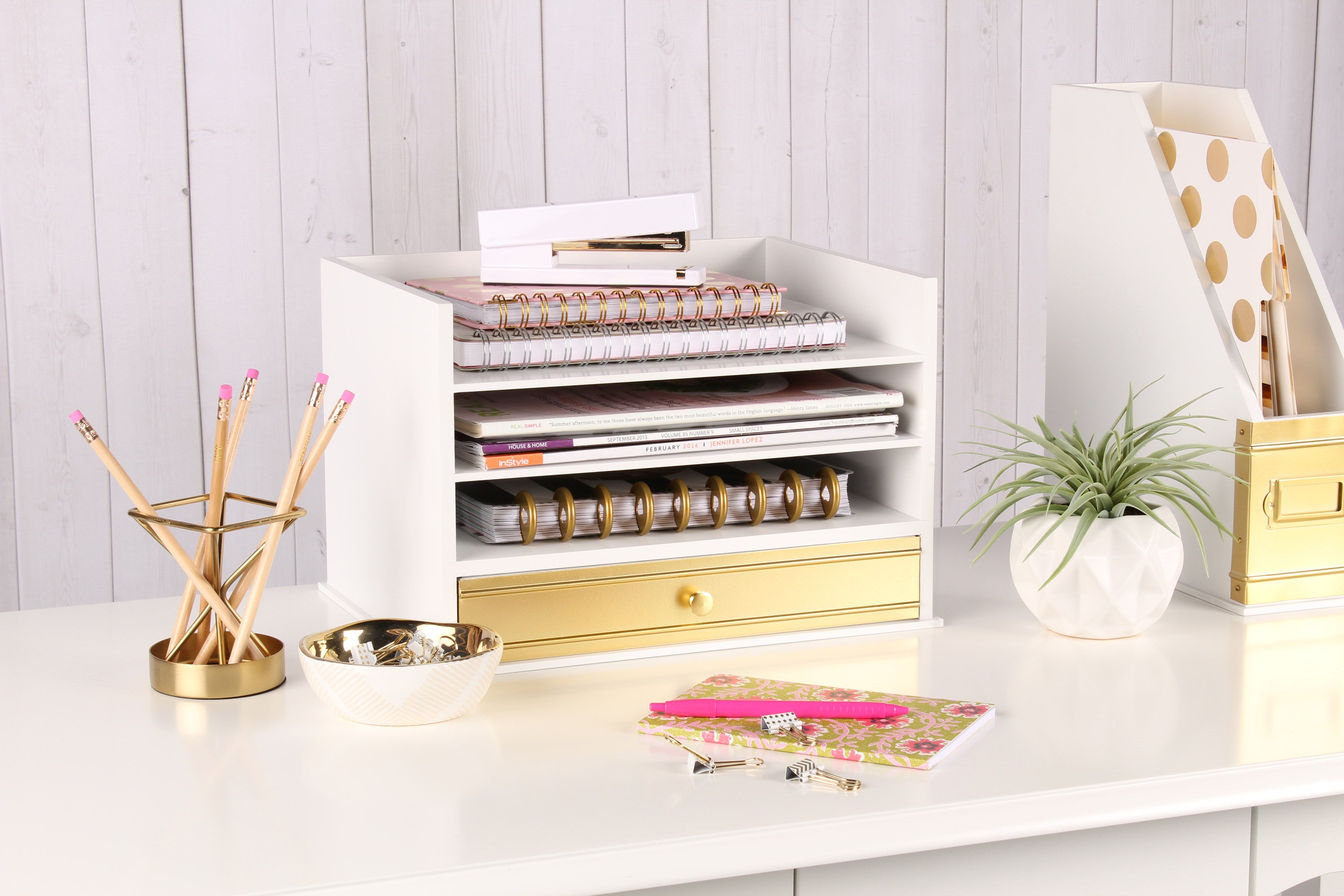 Industrious Desktop Wood Letter Tray