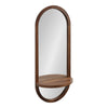 Hutton Wood Framed Capsule Mirror with Shelf