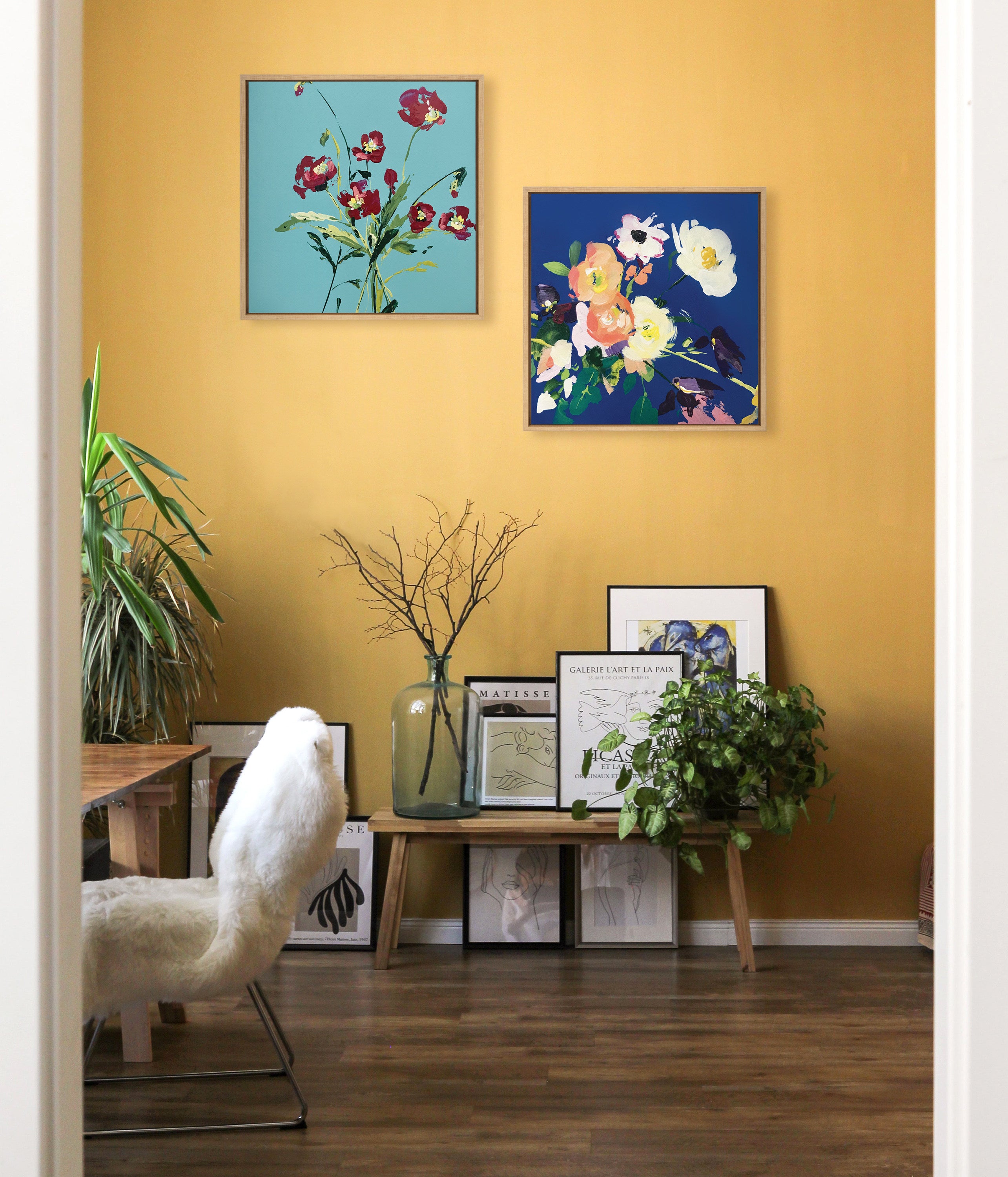 Sylvie Ranunculus and Tulips Among Others Framed Canvas by Emma Daisy