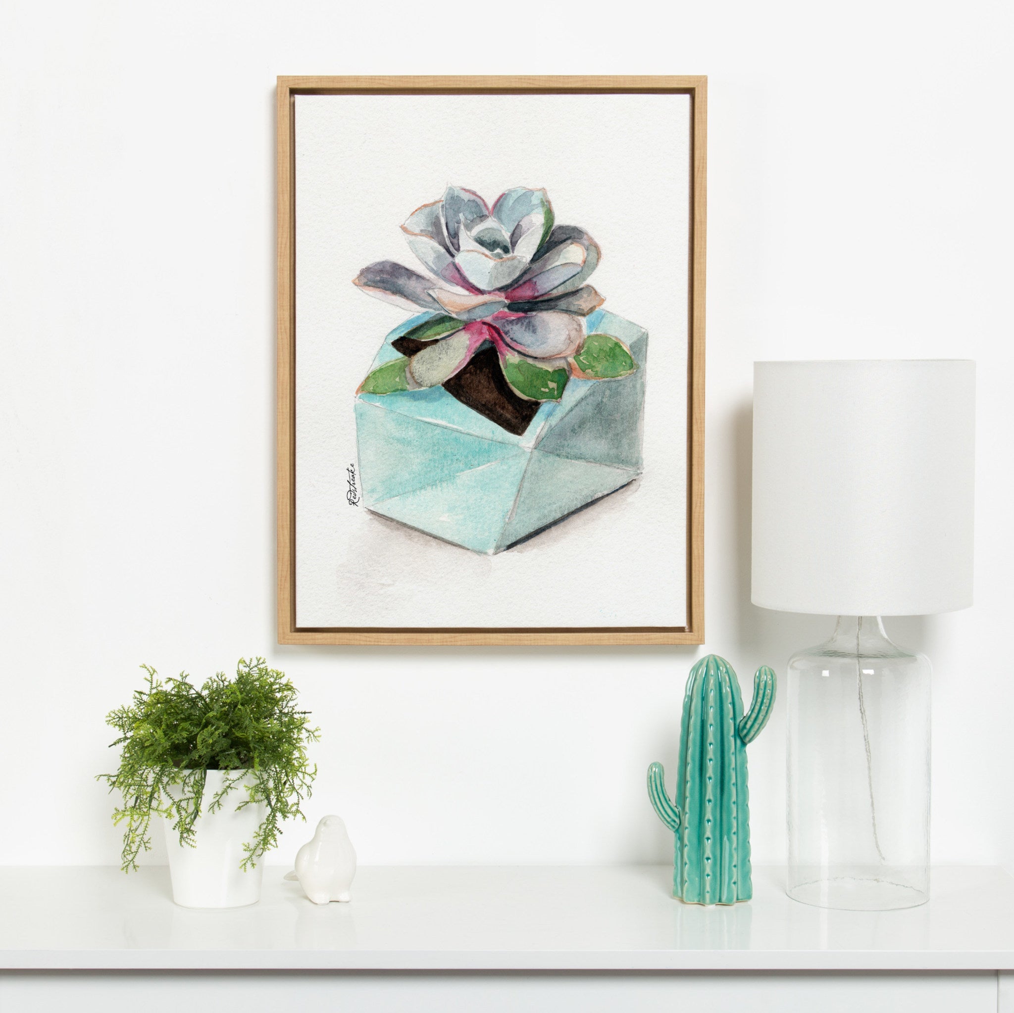 Sylvie Succulent 3 Framed Canvas by Jennifer Redstreake Geary
