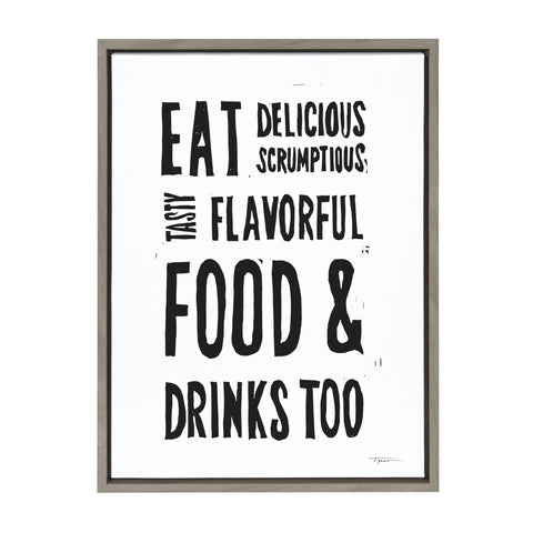 Sylvie Eat Delicious Food Framed Canvas by Statement Goods