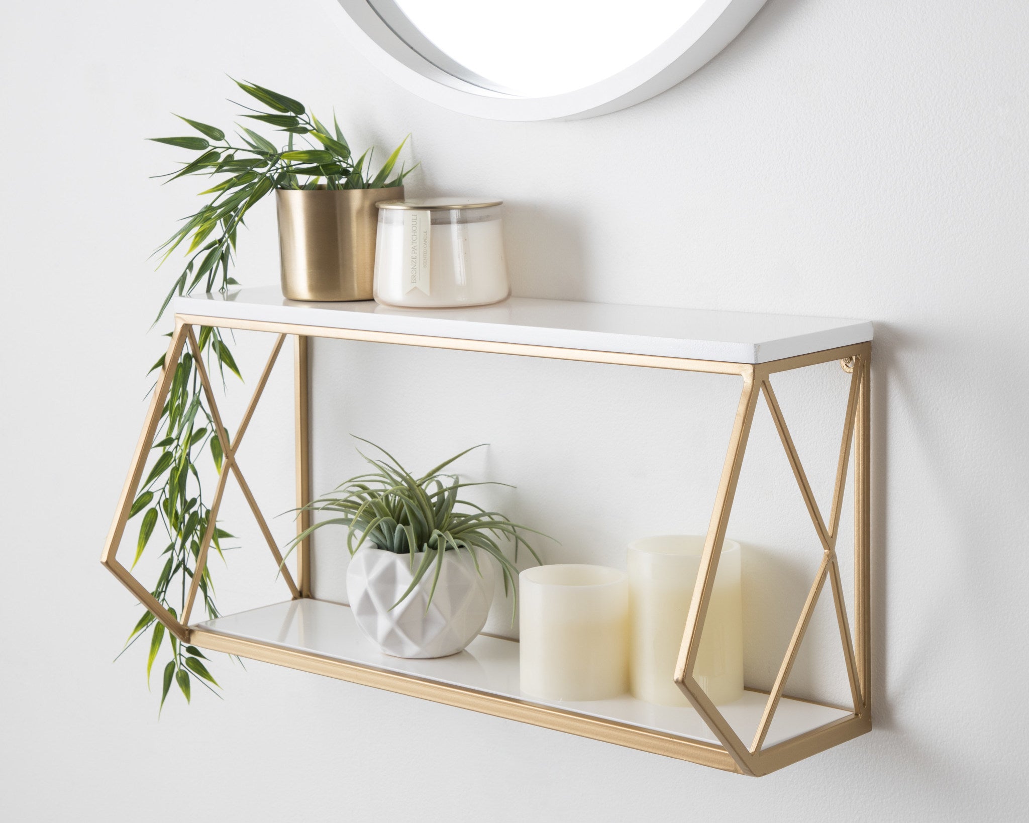 Brost Wood and Metal Wall Shelf