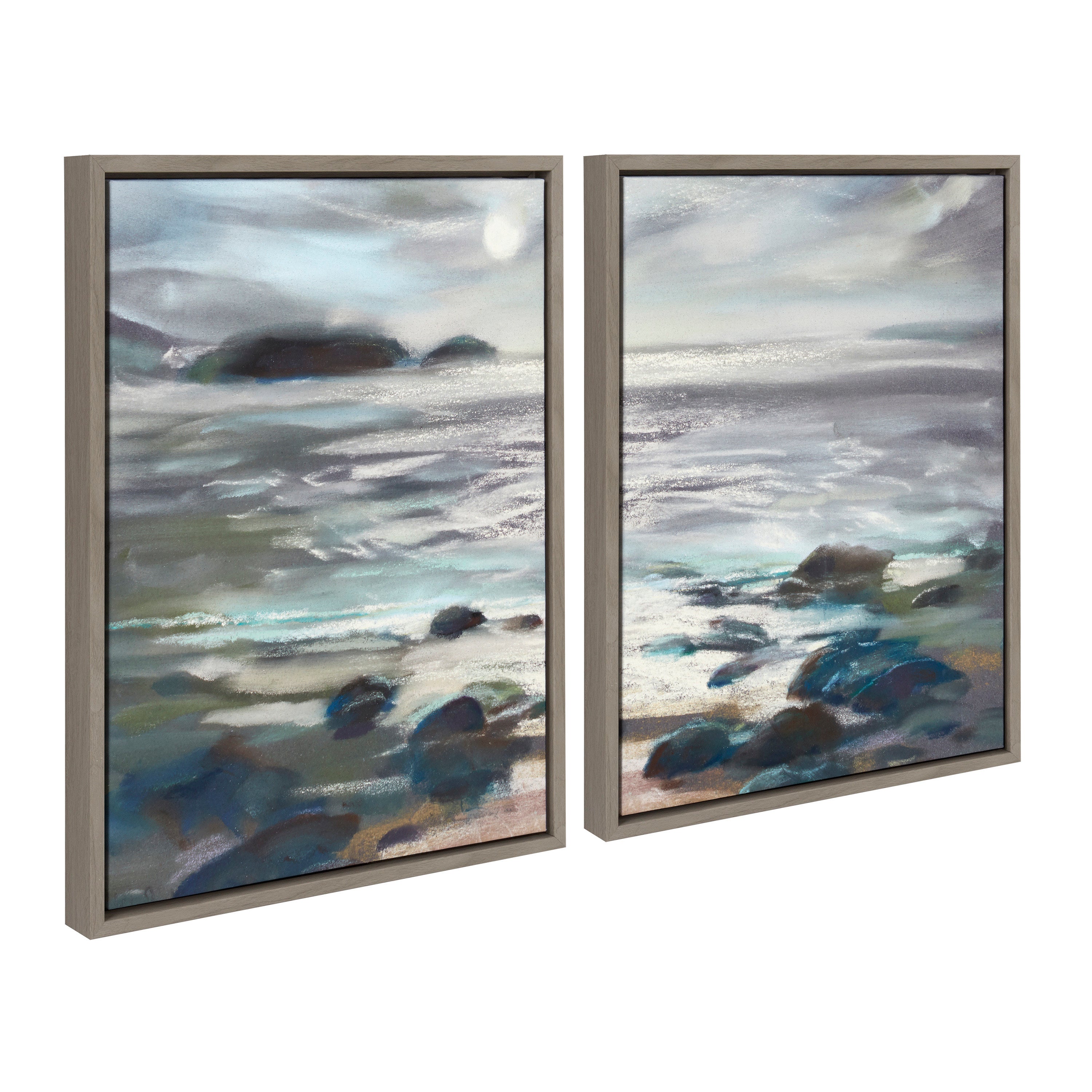 Sylvie Moonlight Becomes You I and II Framed Canvas Art Set by Nel Whatmore