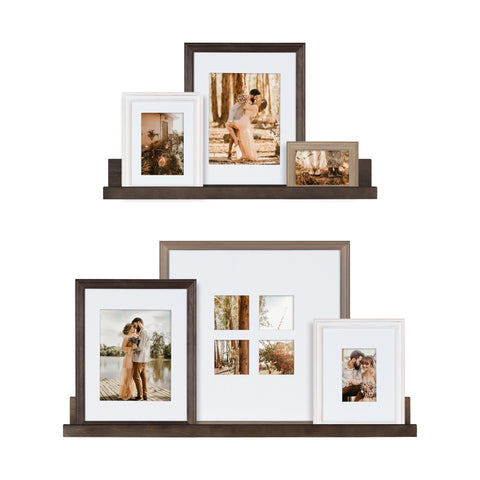 Bordeaux Wall Shelves with Frames Set