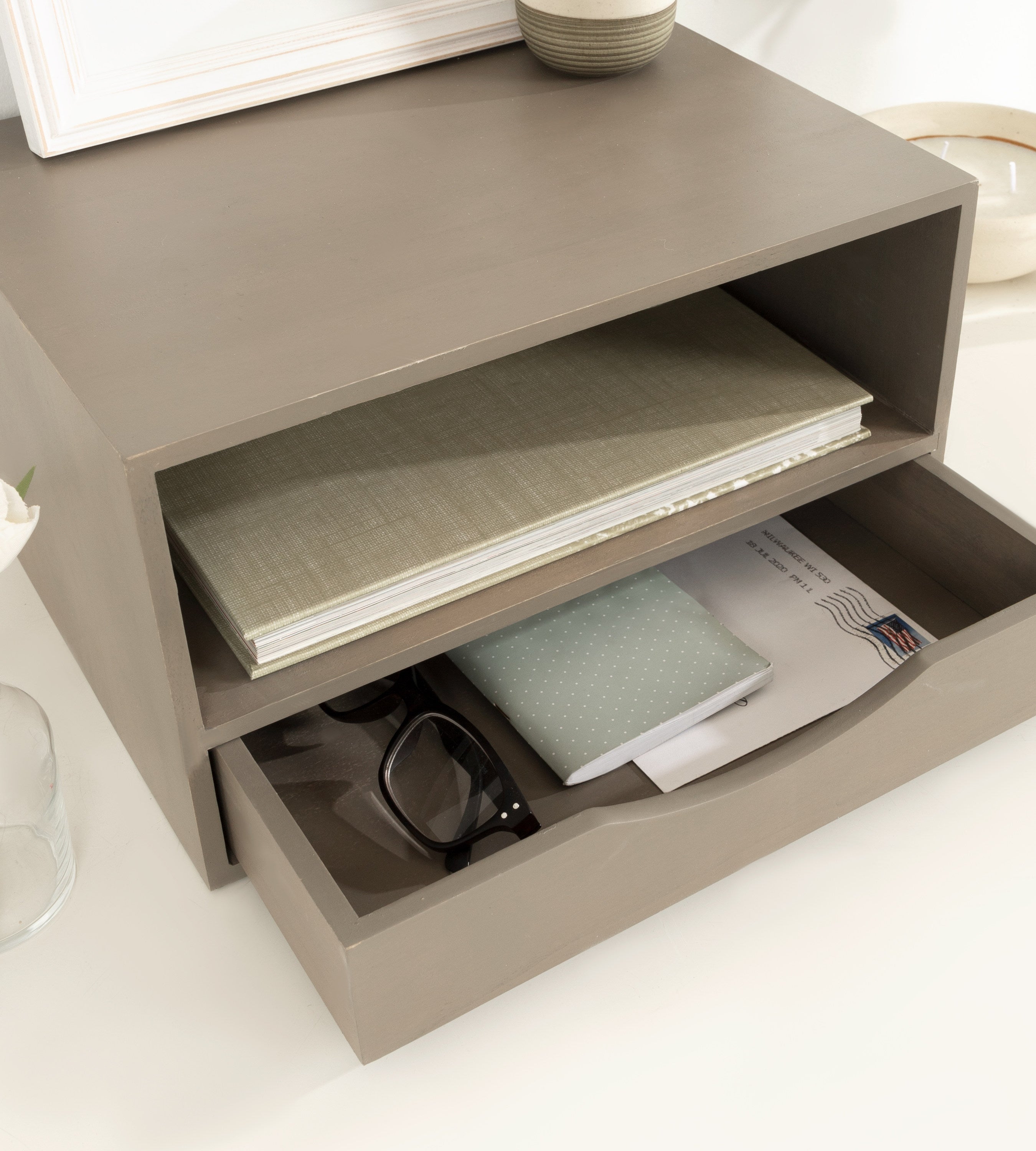 Hutton Floating Wall Shelf with Drawer