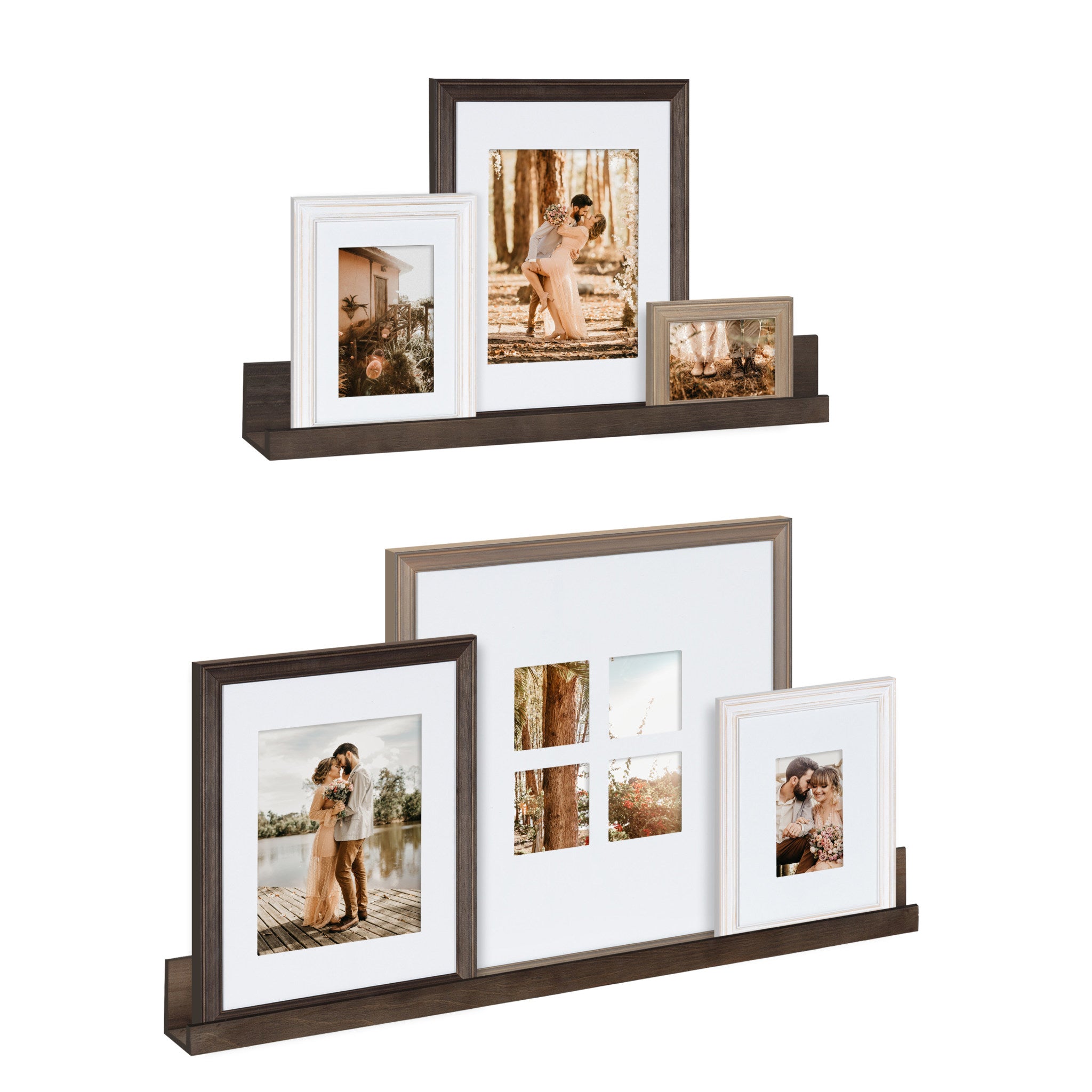 Bordeaux Wall Shelves with Frames Set