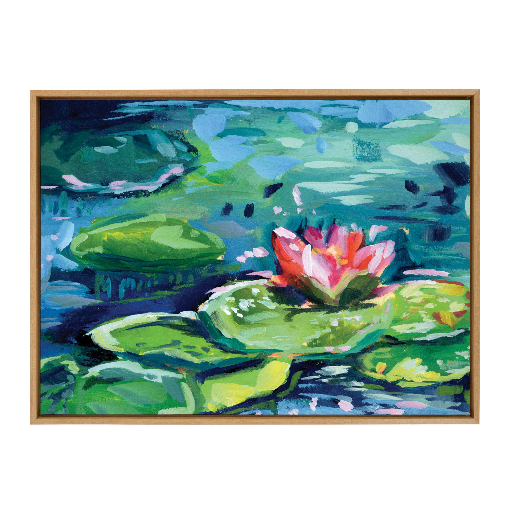 Sylvie Lily Pad By The Shore Framed Canvas by Rachel Christopoulos