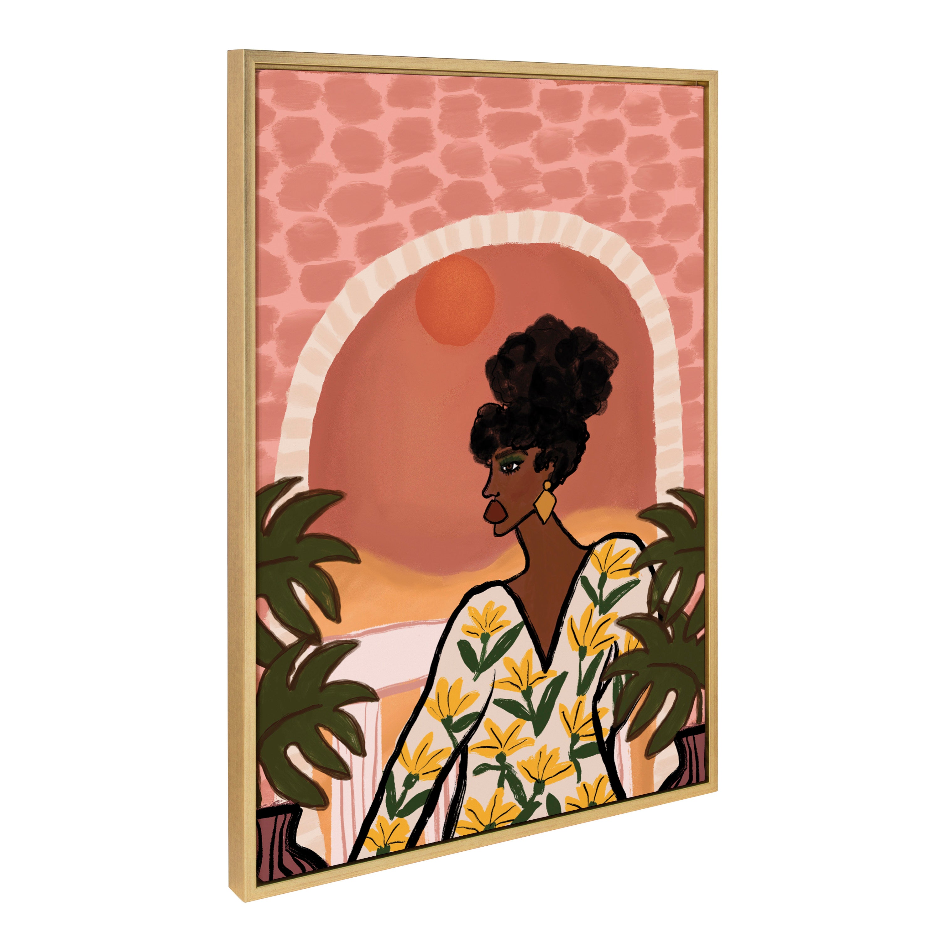 Sylvie Desert Wanderer Lady Framed Canvas by Kendra Dandy of Bouffants and Broken Hearts