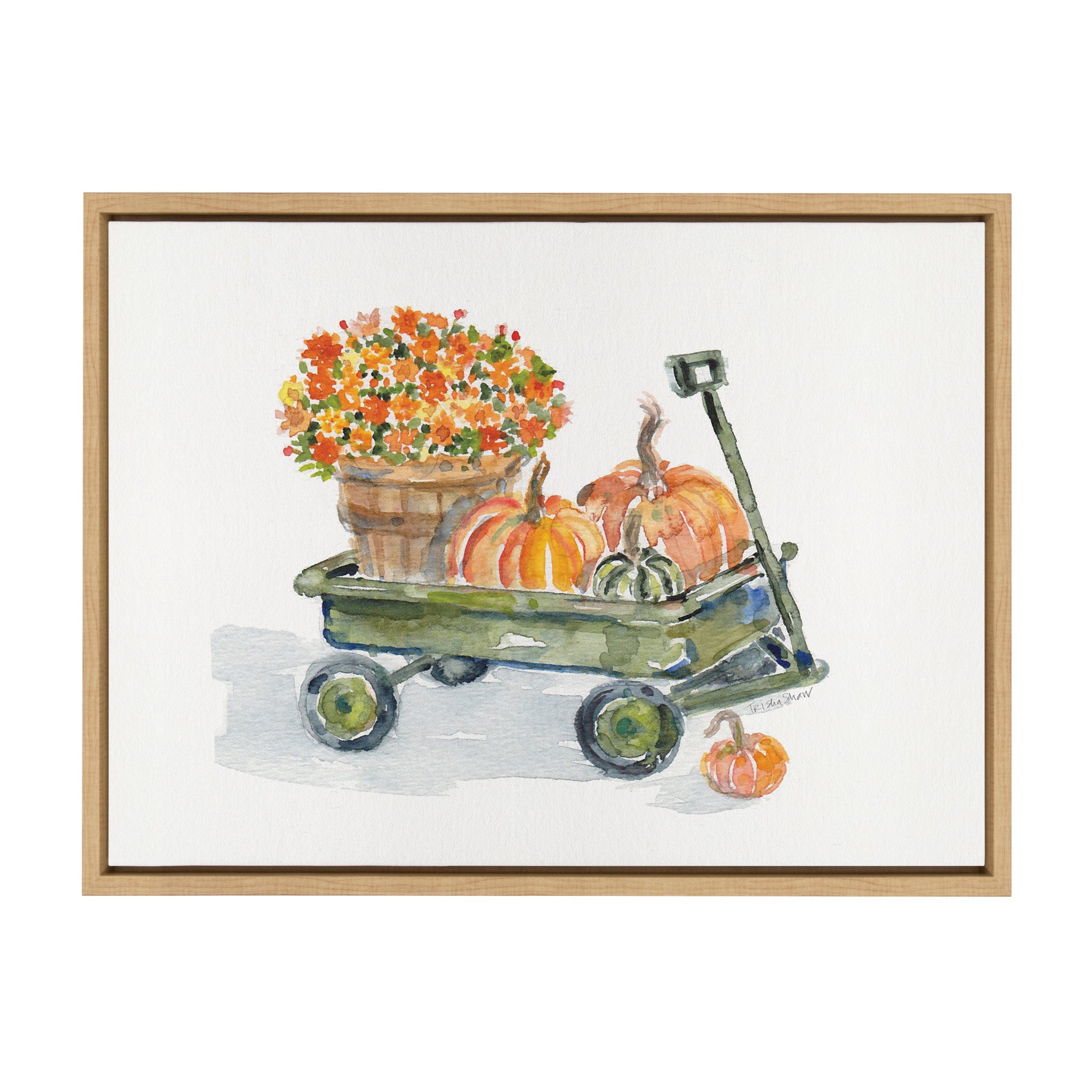 Sylvie Pumpkin Wagon Framed Canvas by Patricia Shaw