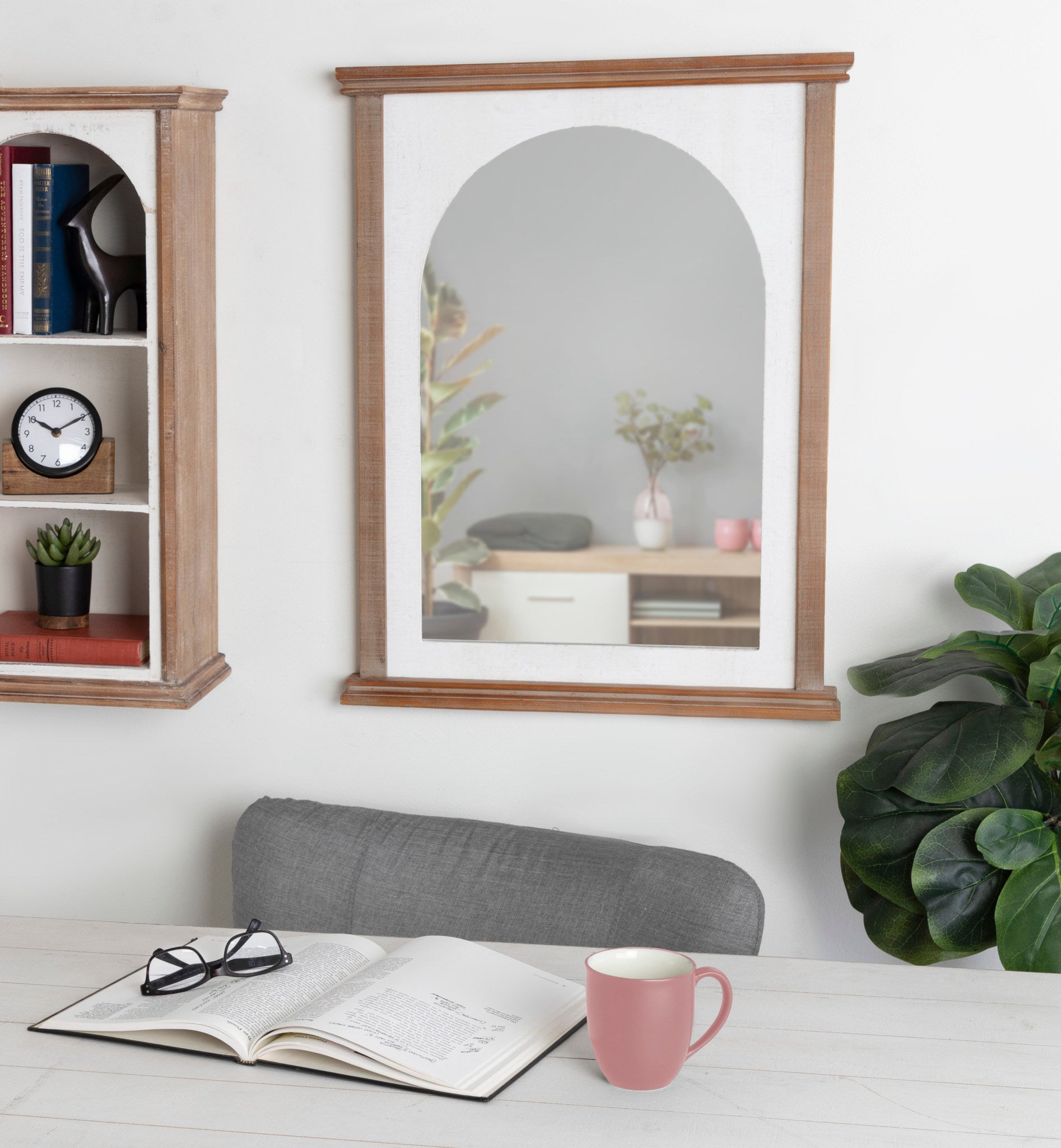 Brenna Wood Framed Arch Wall Mirror