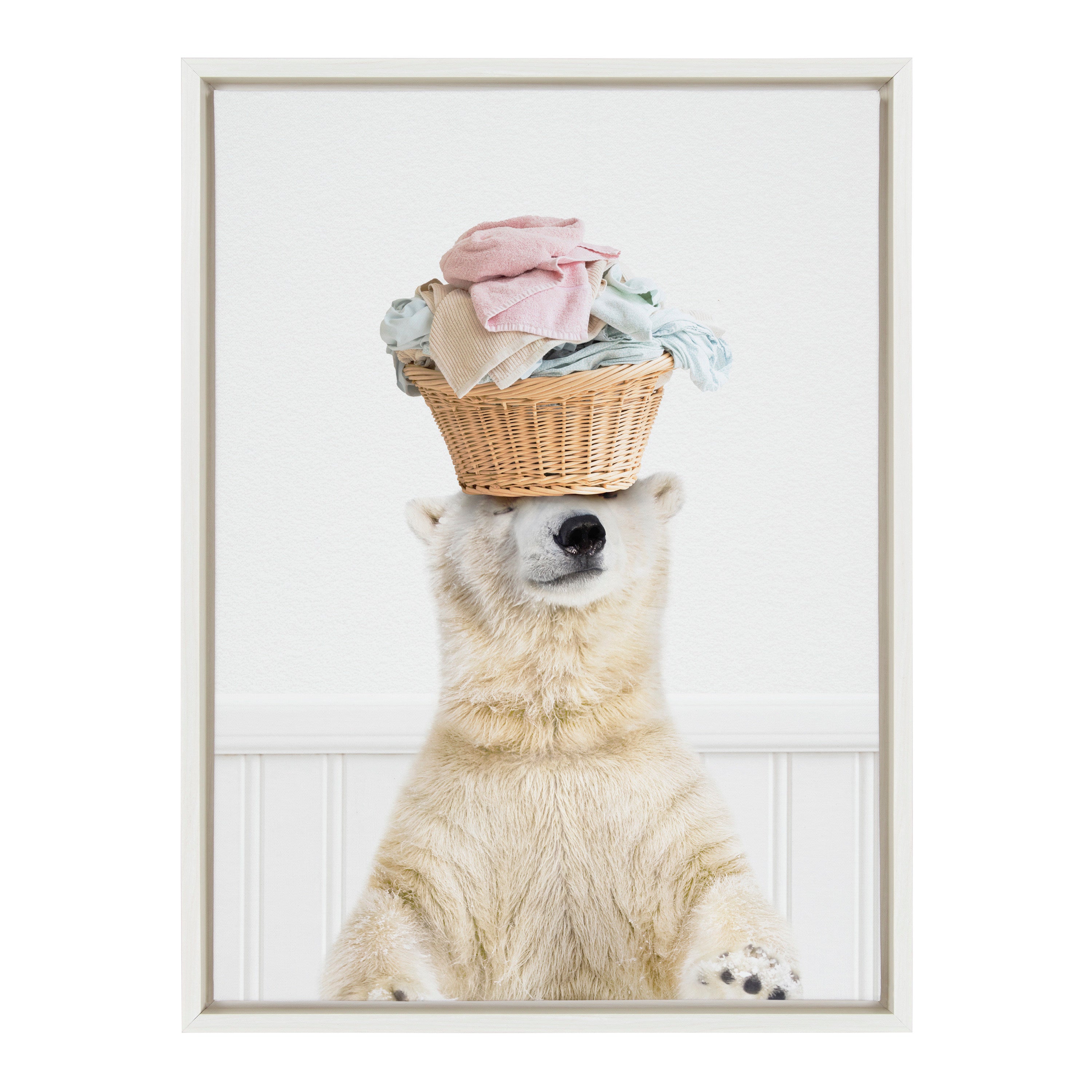 Sylvie Sorting Life Polar Bear 2 Framed Canvas by Amy Peterson Art Studio