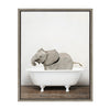 Sylvie Baby Elephant in the Tub Framed Canvas by Amy Peterson