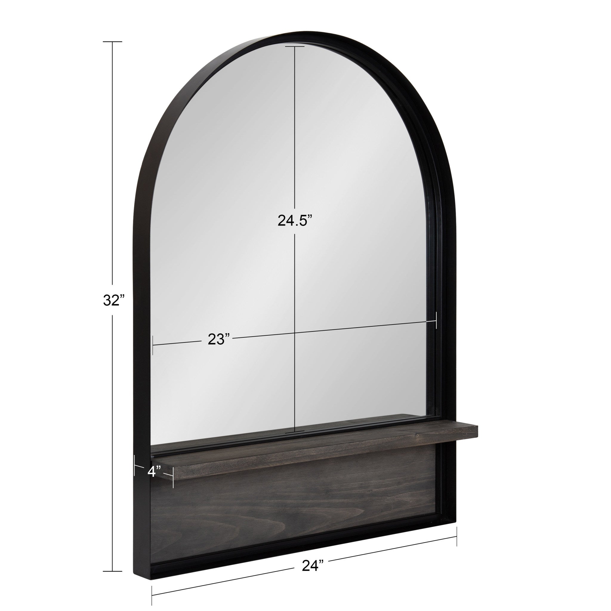 Owing Framed Arch Mirror with Shelf