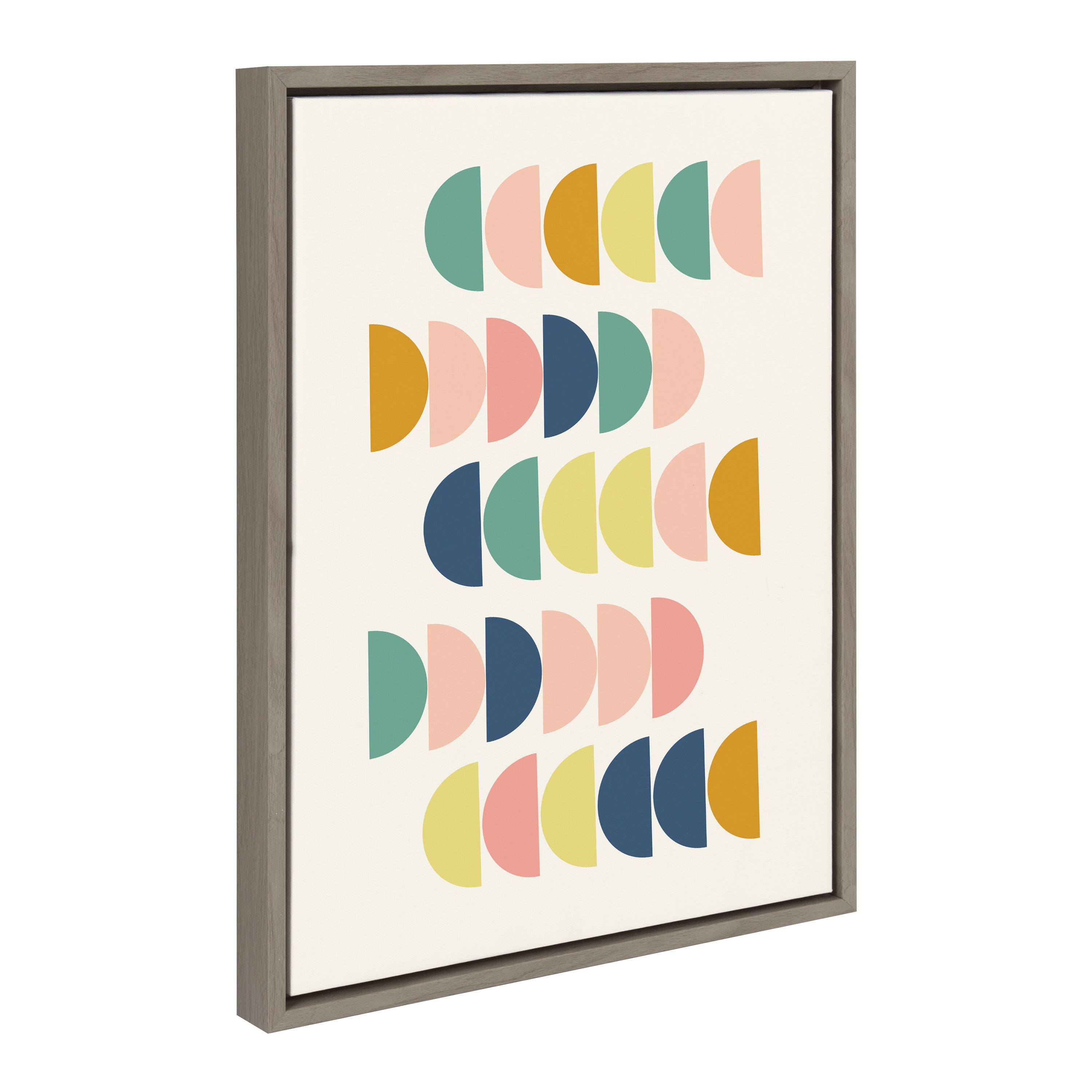 Sylvie Simple Shapes in Soft Colors Framed Canvas by Apricot and Birch